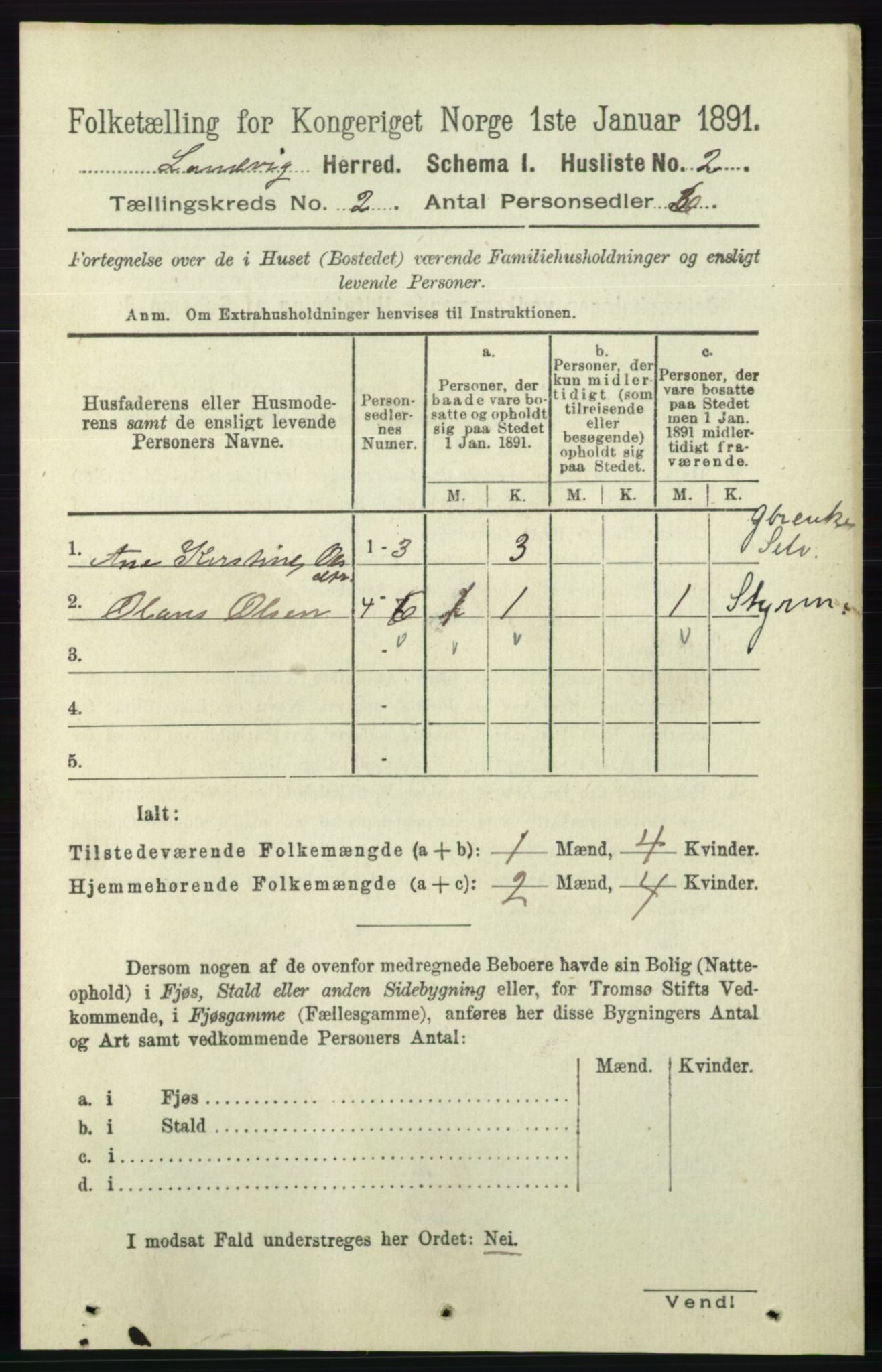 RA, Folketelling 1891 for 0924 Landvik herred, 1891, s. 244