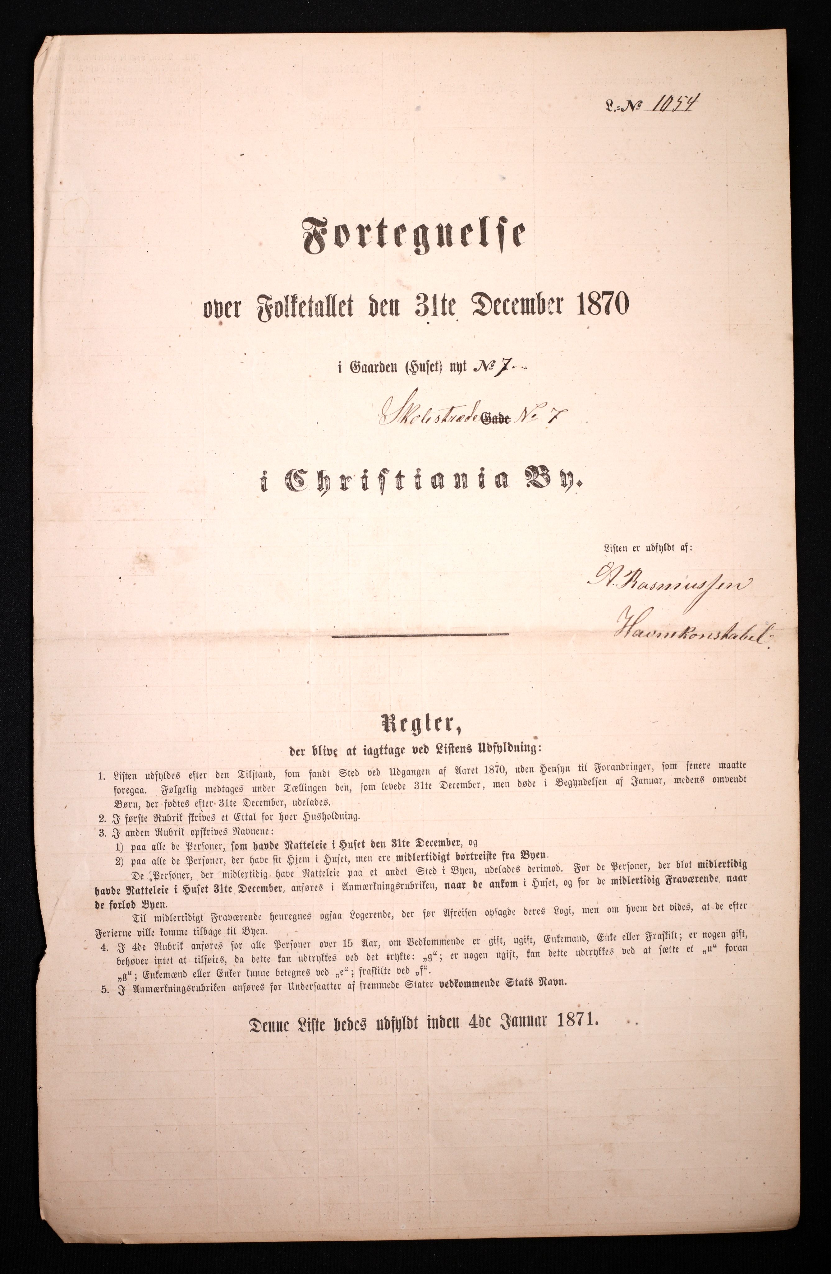 RA, Folketelling 1870 for 0301 Kristiania kjøpstad, 1870, s. 3449