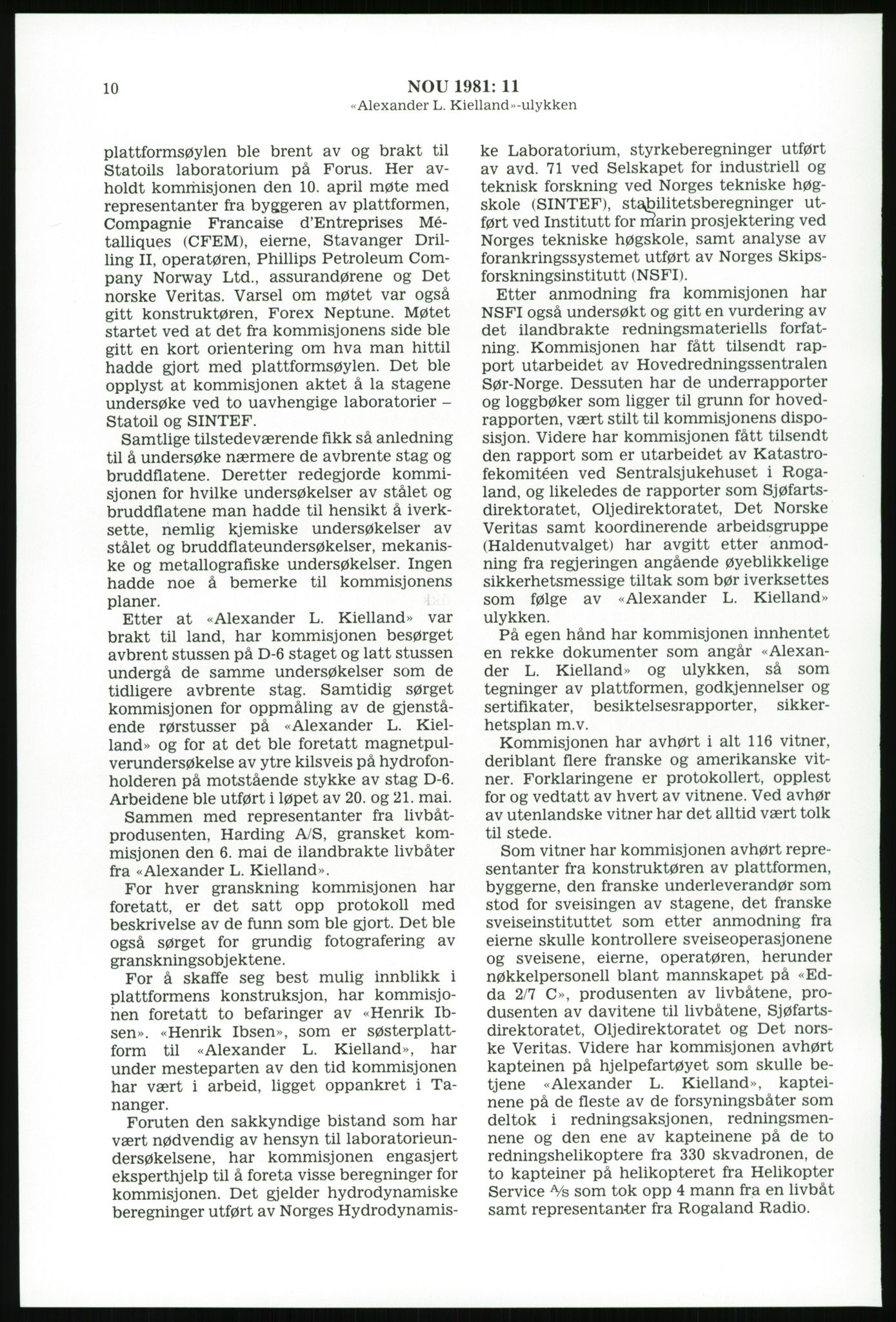 Justisdepartementet, Granskningskommisjonen ved Alexander Kielland-ulykken 27.3.1980, AV/RA-S-1165/D/L0003: 0001 NOU 1981:11 Alexander Kielland ulykken/0002 Korrespondanse/0003: Alexander L. Kielland: Operating manual, 1980-1981, s. 9