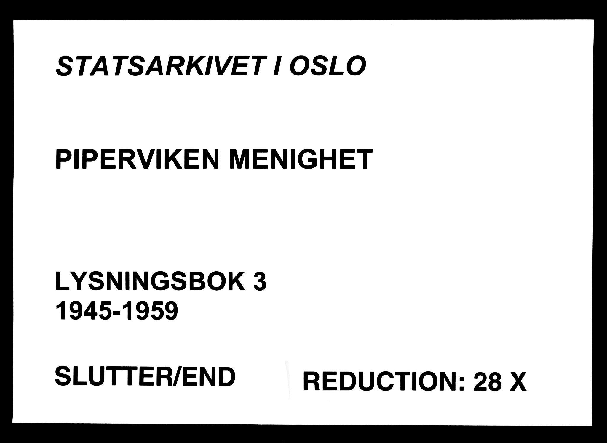 Piperviken prestekontor Kirkebøker, AV/SAO-A-10874/H/L0003: Lysningsprotokoll nr. 3, 1945-1959