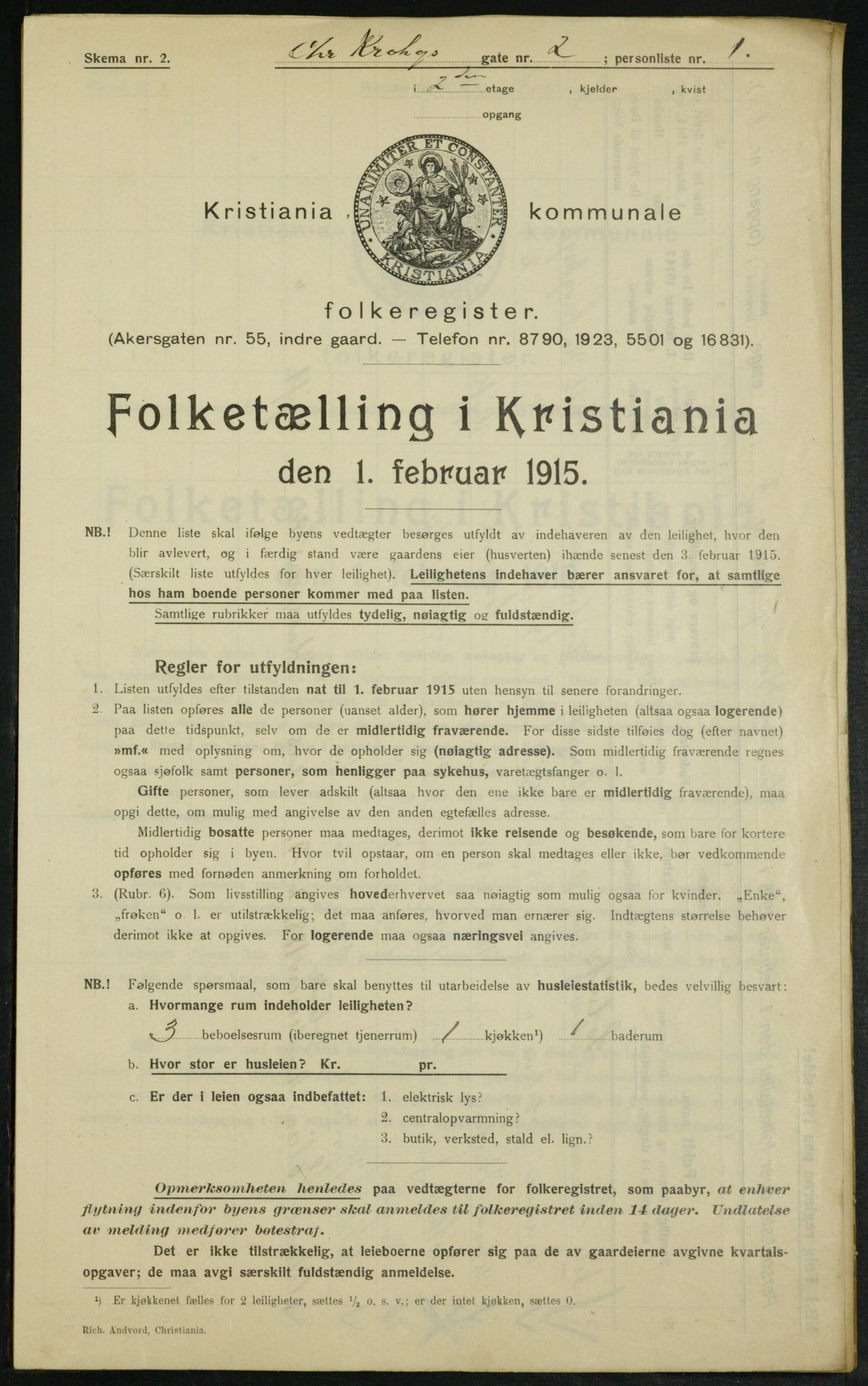 OBA, Kommunal folketelling 1.2.1915 for Kristiania, 1915, s. 11813