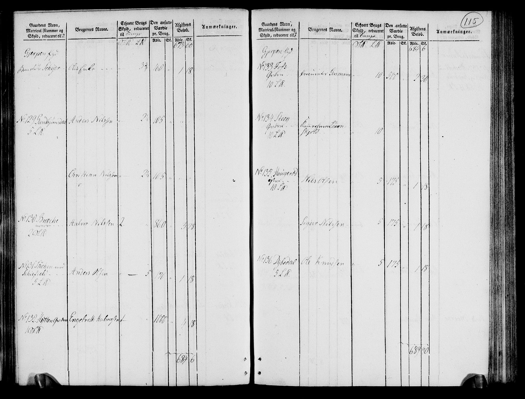 Rentekammeret inntil 1814, Realistisk ordnet avdeling, AV/RA-EA-4070/N/Ne/Nea/L0072: Nedre Telemarken og Bamble fogderi. Oppebørselsregister, 1803, s. 119