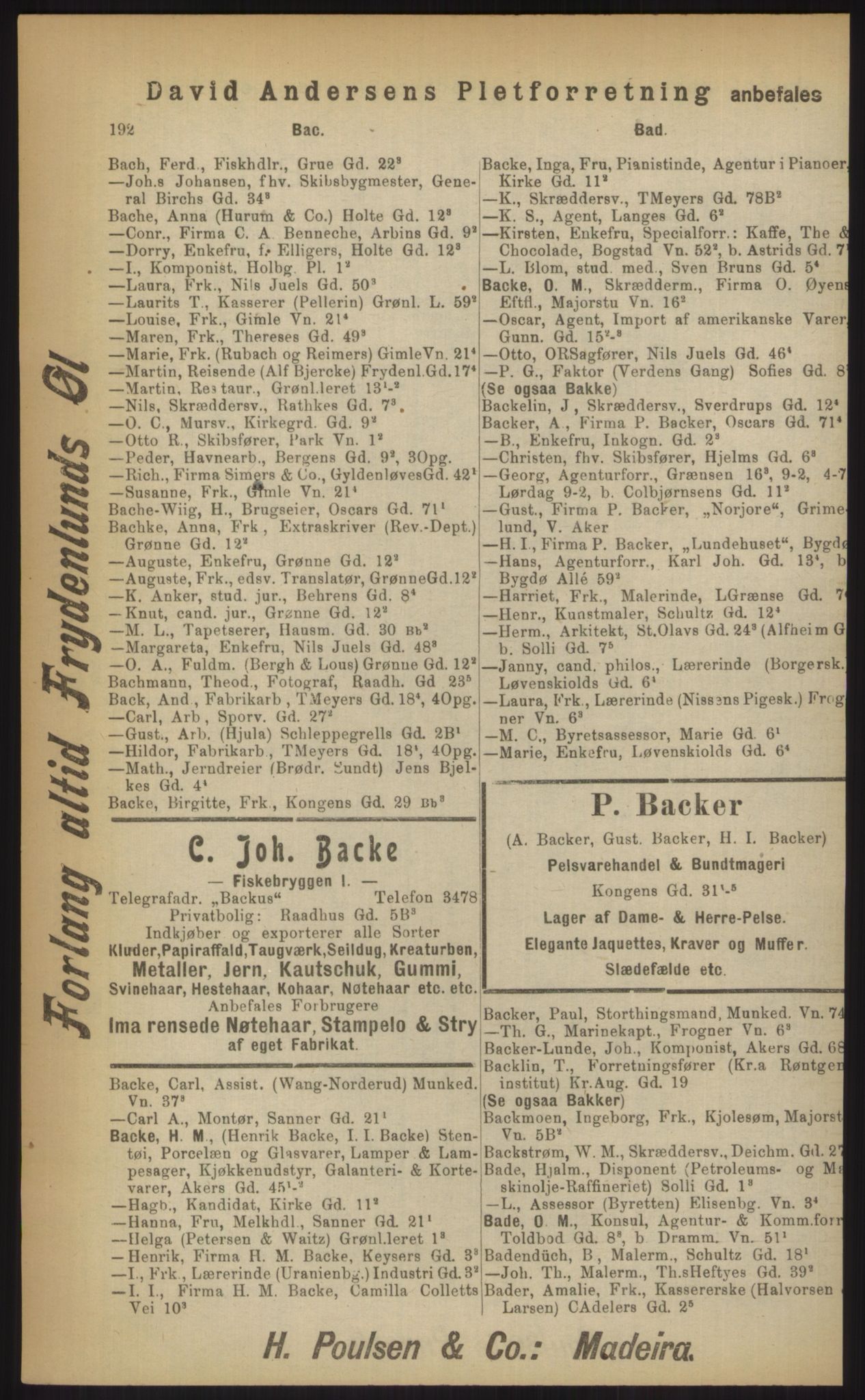 Kristiania/Oslo adressebok, PUBL/-, 1903, s. 192