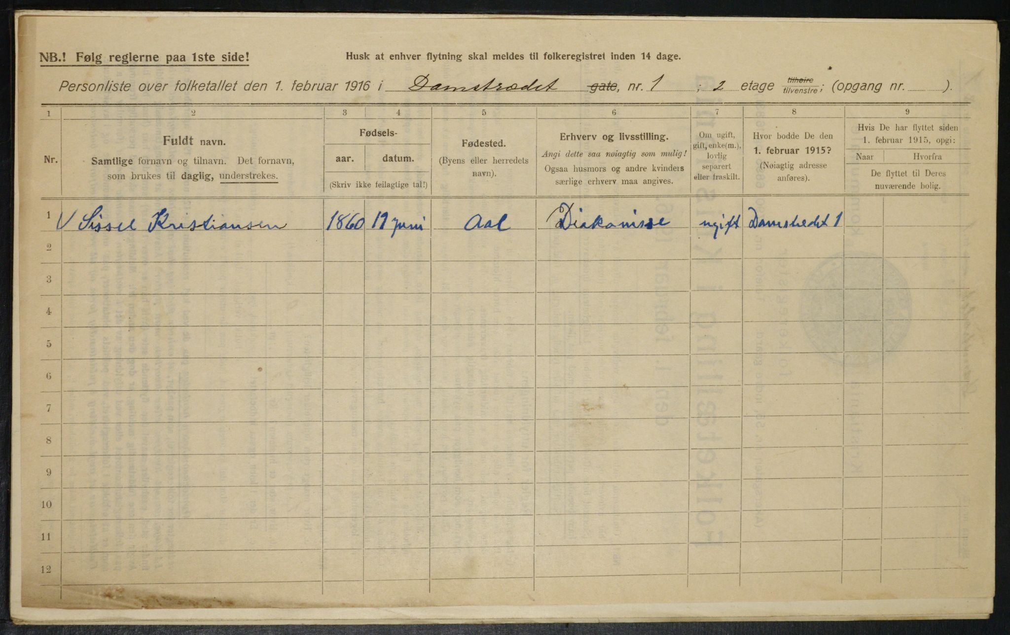 OBA, Kommunal folketelling 1.2.1916 for Kristiania, 1916, s. 14443