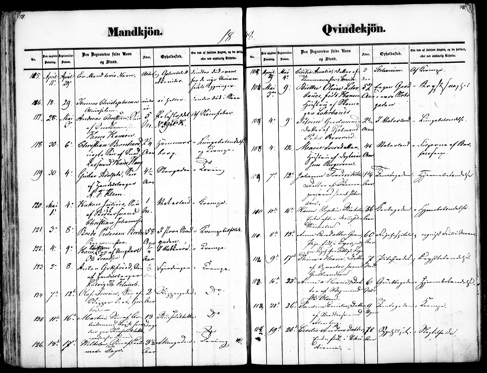 Oslo domkirke Kirkebøker, SAO/A-10752/F/Fa/L0025: Ministerialbok nr. 25, 1847-1867, s. 75-76
