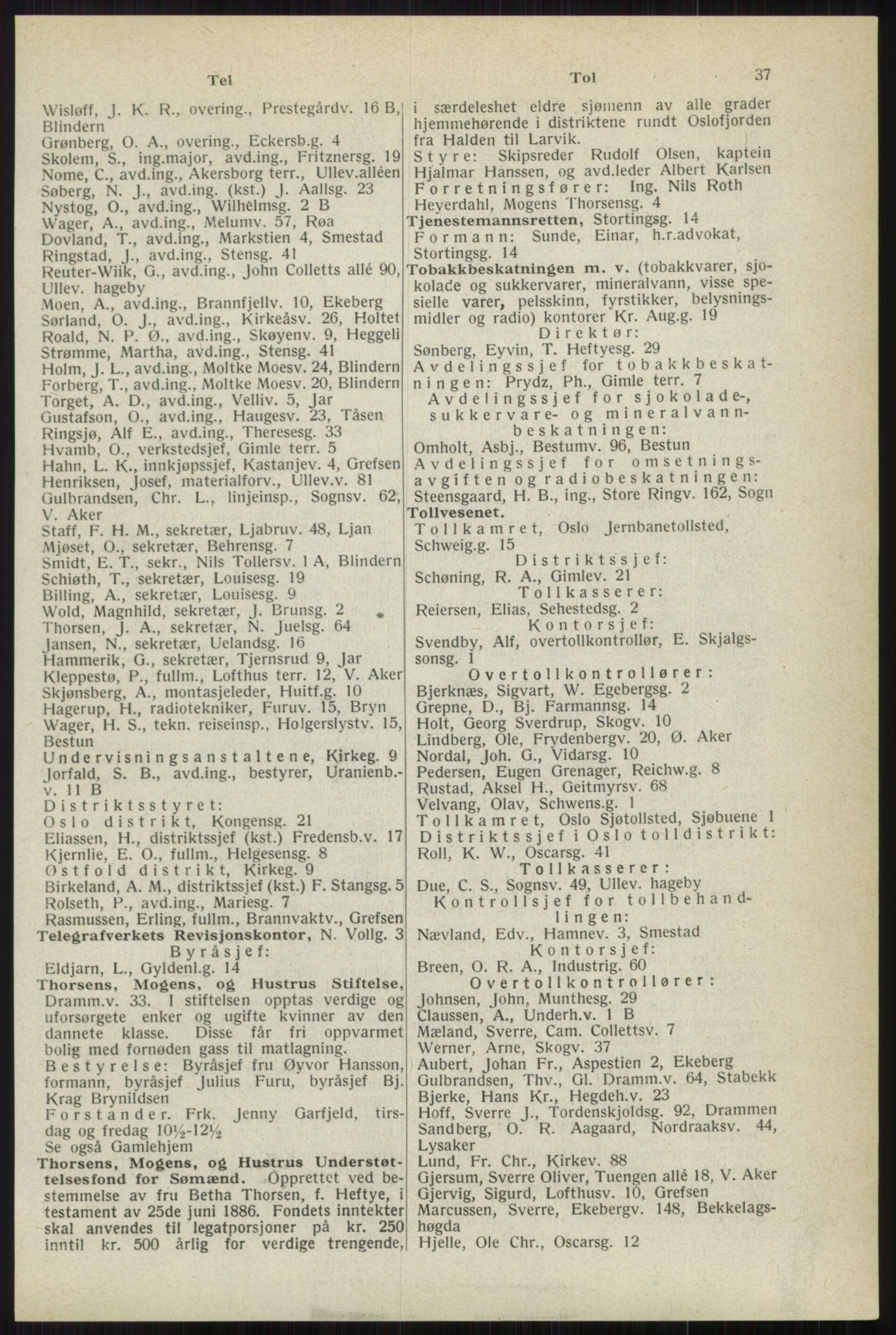 Kristiania/Oslo adressebok, PUBL/-, 1944, s. 37