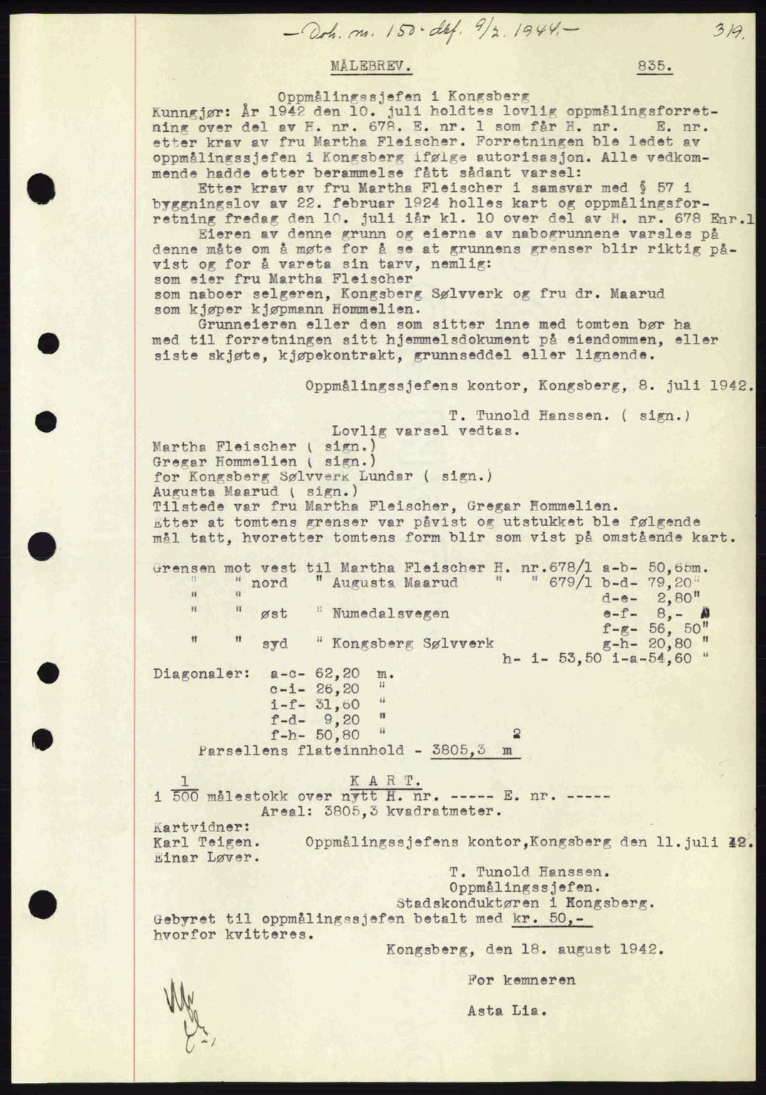 Numedal og Sandsvær sorenskriveri, SAKO/A-128/G/Ga/Gaa/L0055: Pantebok nr. A7, 1943-1944, Dagboknr: 150/1944