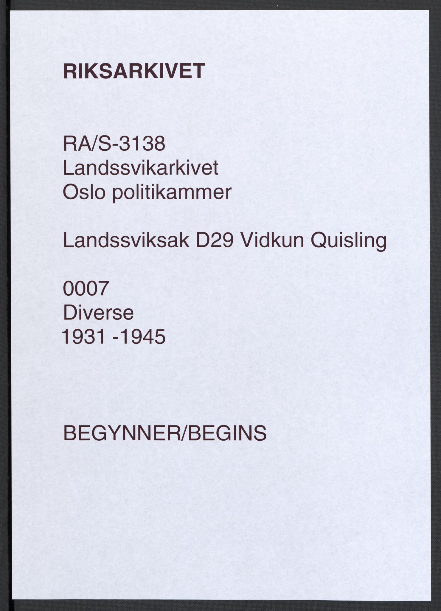 Landssvikarkivet, Oslo politikammer, AV/RA-S-3138-01/D/Da/L0003: Dnr. 29, 1945, s. 3422