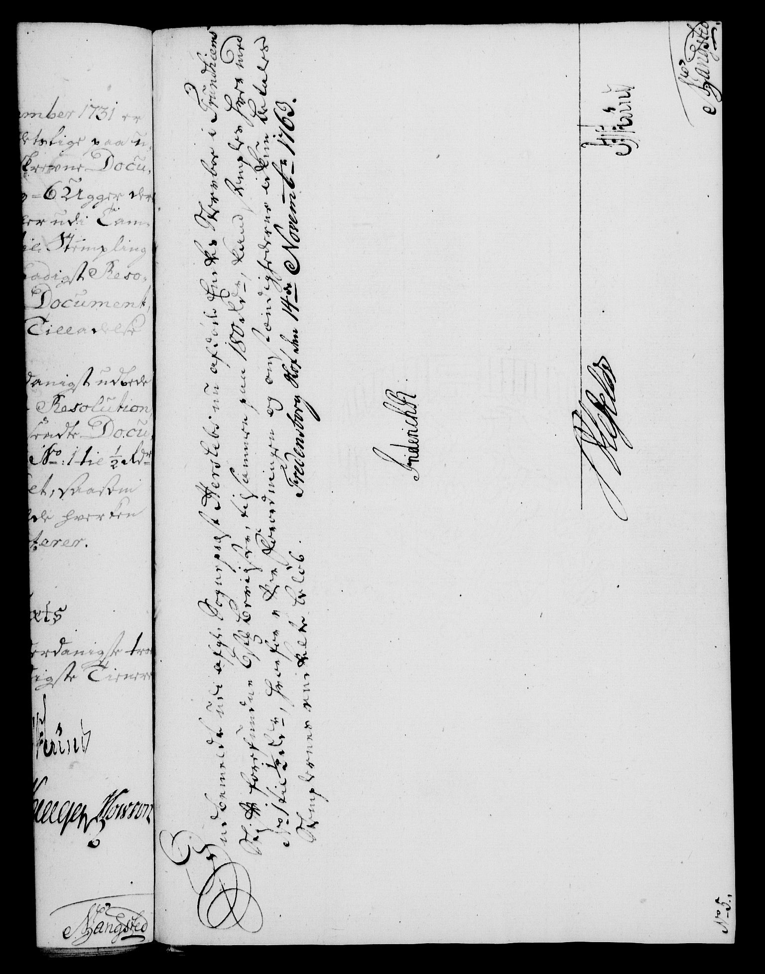 Rentekammeret, Kammerkanselliet, RA/EA-3111/G/Gf/Gfa/L0045: Norsk relasjons- og resolusjonsprotokoll (merket RK 52.45), 1763, s. 487