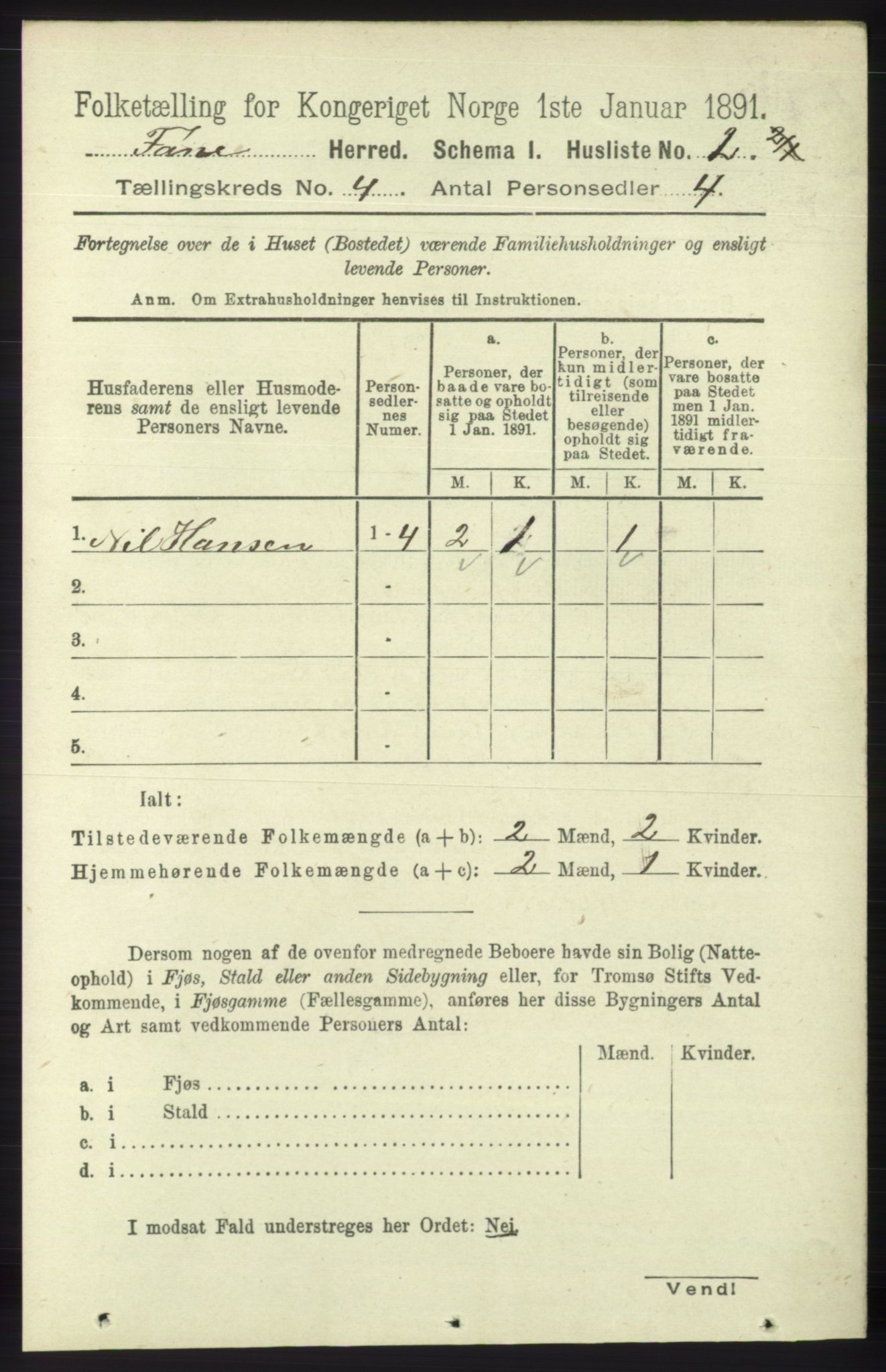 RA, Folketelling 1891 for 1249 Fana herred, 1891, s. 1529