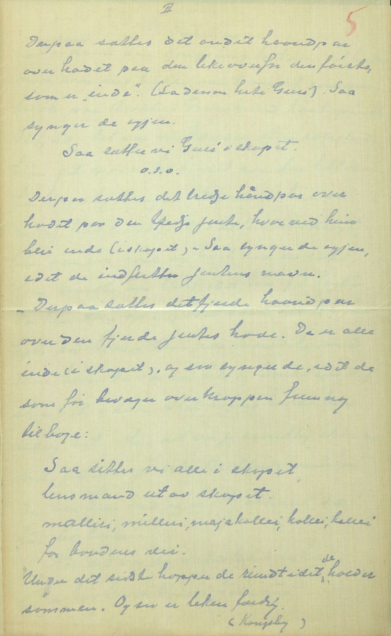 Rikard Berge, TEMU/TGM-A-1003/F/L0014/0040: 471-512 / 510 Brev til Berge frå Hankenæs + oppskrifter som H. kallar for sine, 1915-1917, s. 5