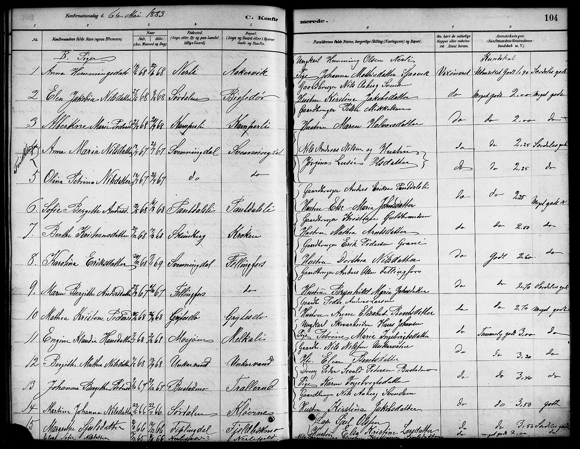 Ministerialprotokoller, klokkerbøker og fødselsregistre - Nordland, AV/SAT-A-1459/823/L0330: Klokkerbok nr. 823C02, 1879-1916, s. 104