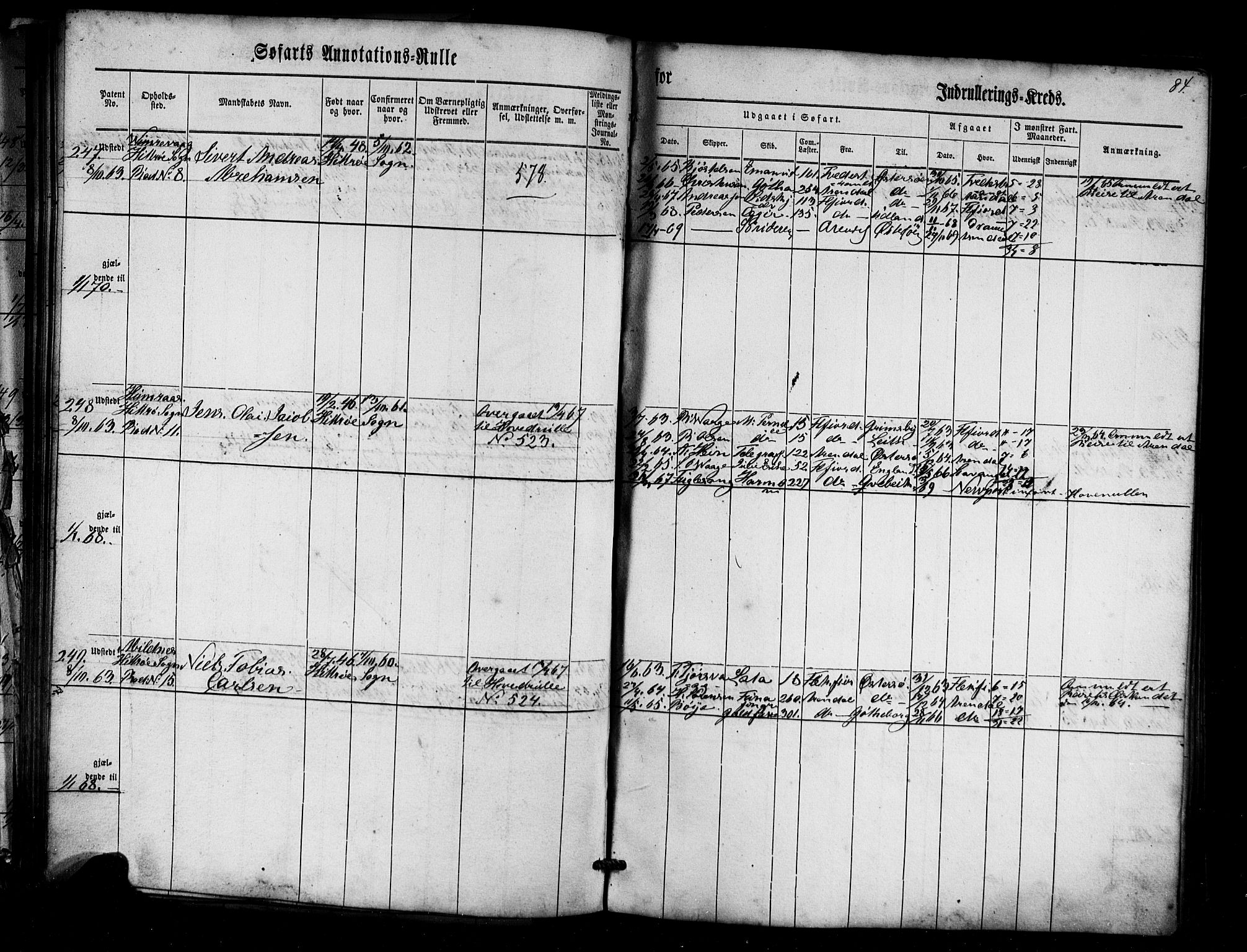 Flekkefjord mønstringskrets, AV/SAK-2031-0018/F/Fa/L0004: Annotasjonsrulle nr 1-435 med register, Æ-1, 1860-1867, s. 102