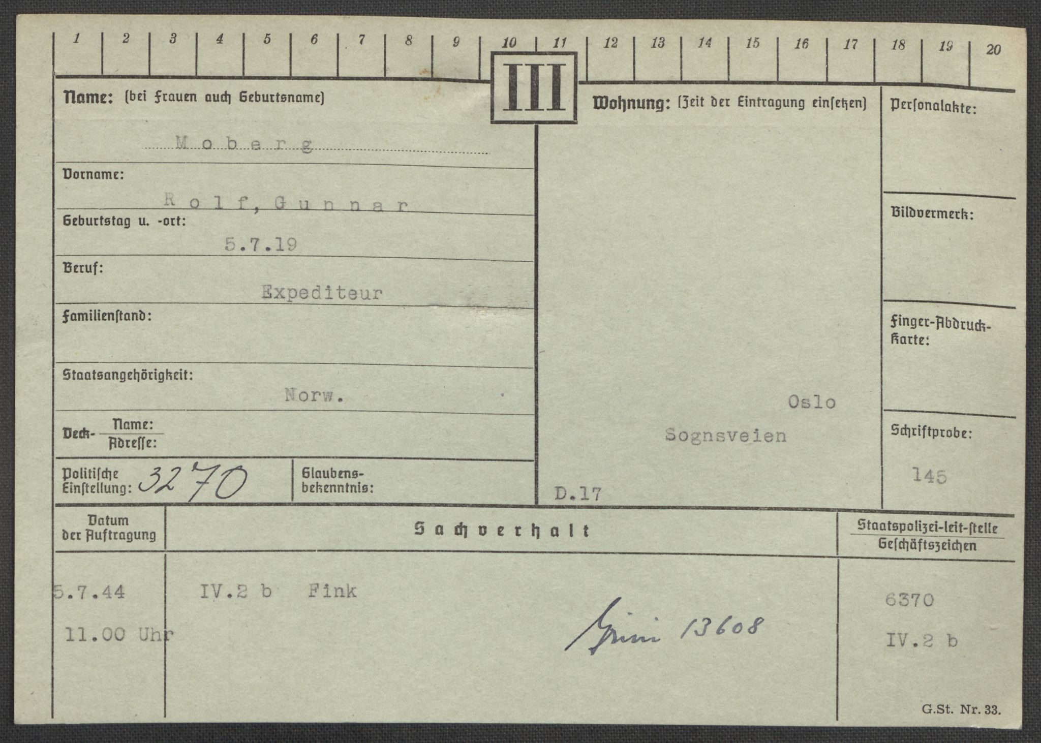 Befehlshaber der Sicherheitspolizei und des SD, AV/RA-RAFA-5969/E/Ea/Eaa/L0007: Register over norske fanger i Møllergata 19: Lundb-N, 1940-1945, s. 682