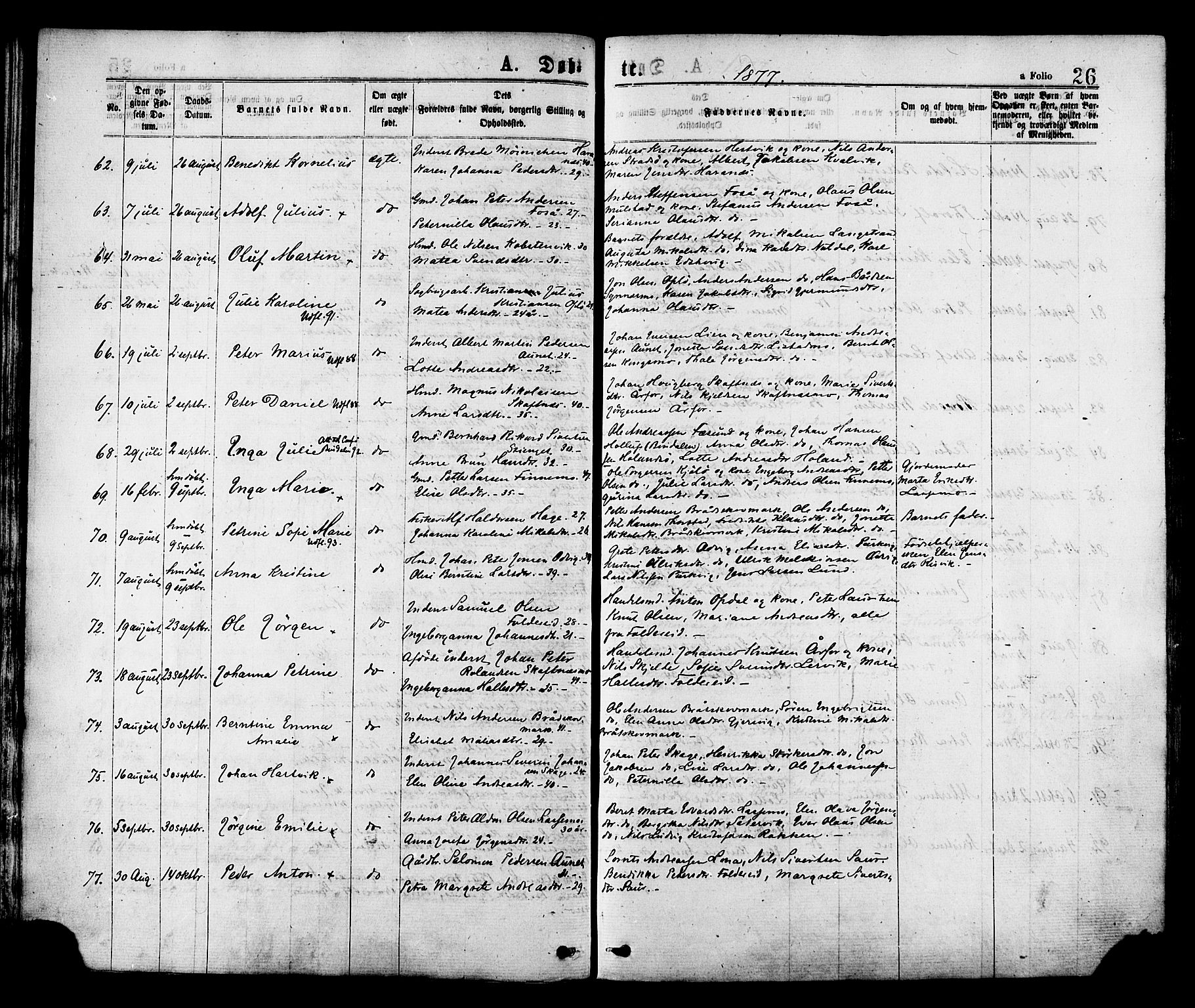 Ministerialprotokoller, klokkerbøker og fødselsregistre - Nord-Trøndelag, SAT/A-1458/780/L0642: Ministerialbok nr. 780A07 /1, 1874-1885, s. 26