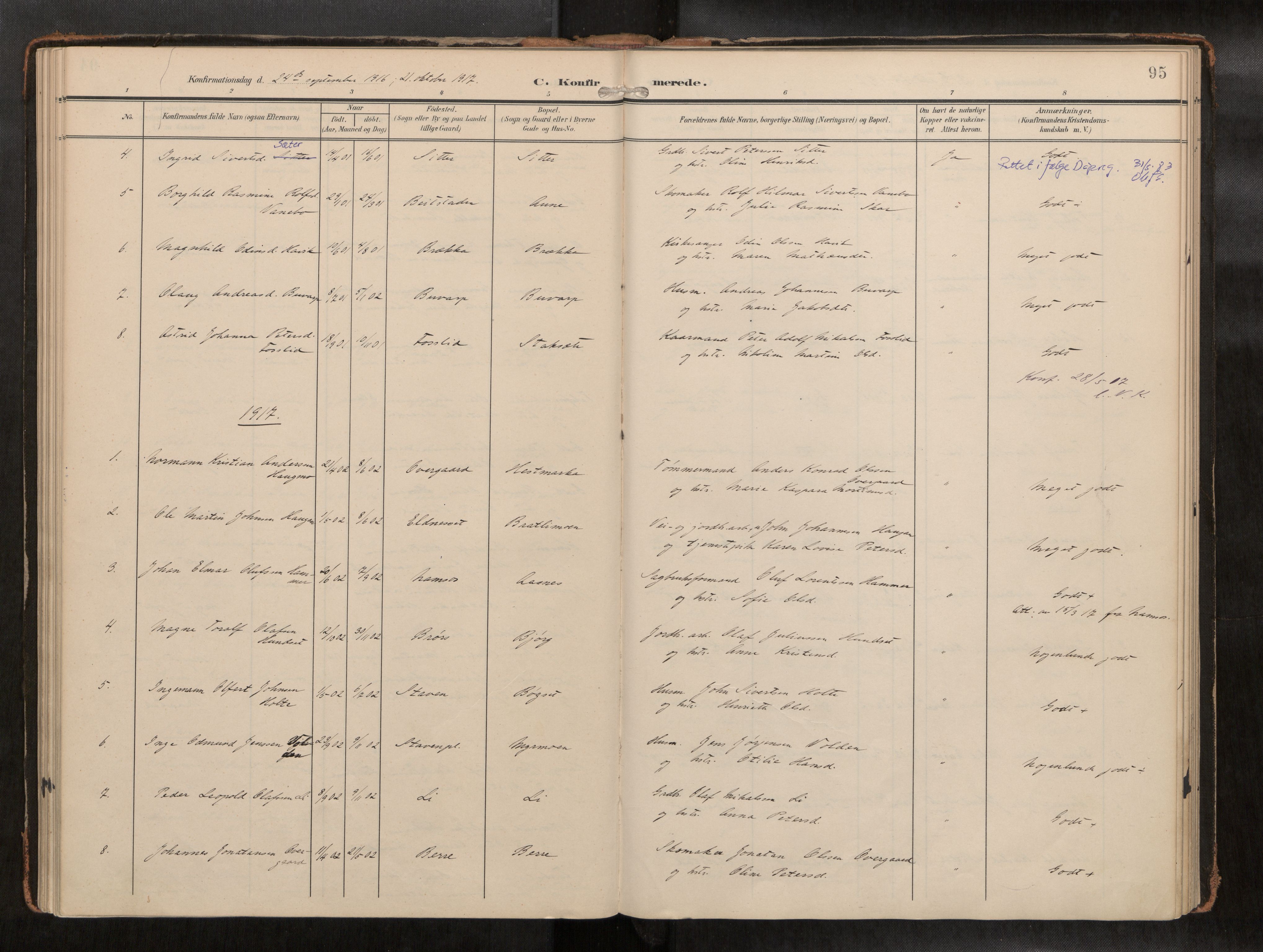 Ministerialprotokoller, klokkerbøker og fødselsregistre - Nord-Trøndelag, SAT/A-1458/742/L0409a: Ministerialbok nr. 742A03, 1906-1924, s. 95
