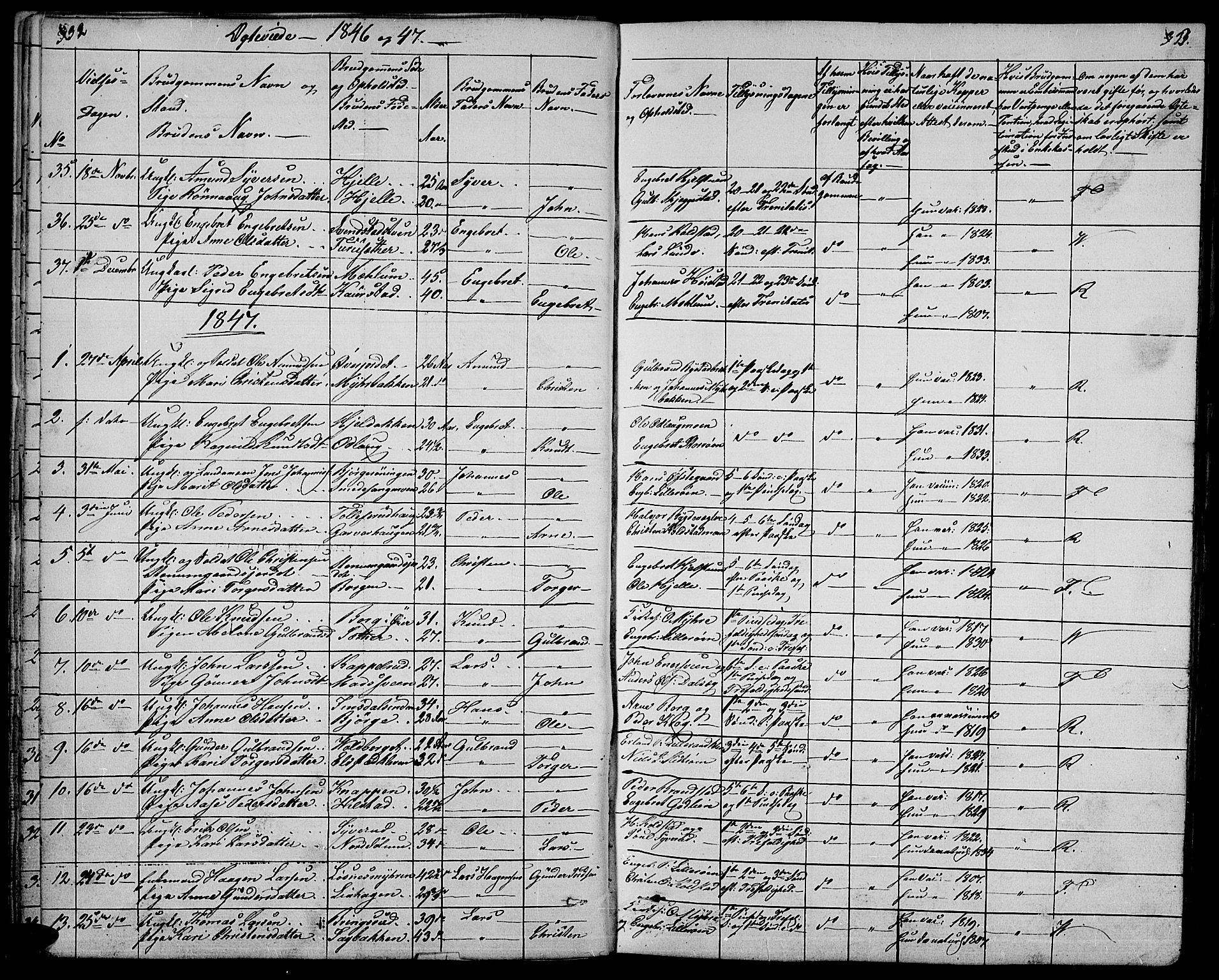 Ringebu prestekontor, AV/SAH-PREST-082/H/Ha/Hab/L0002: Klokkerbok nr. 2, 1839-1853, s. 332-333