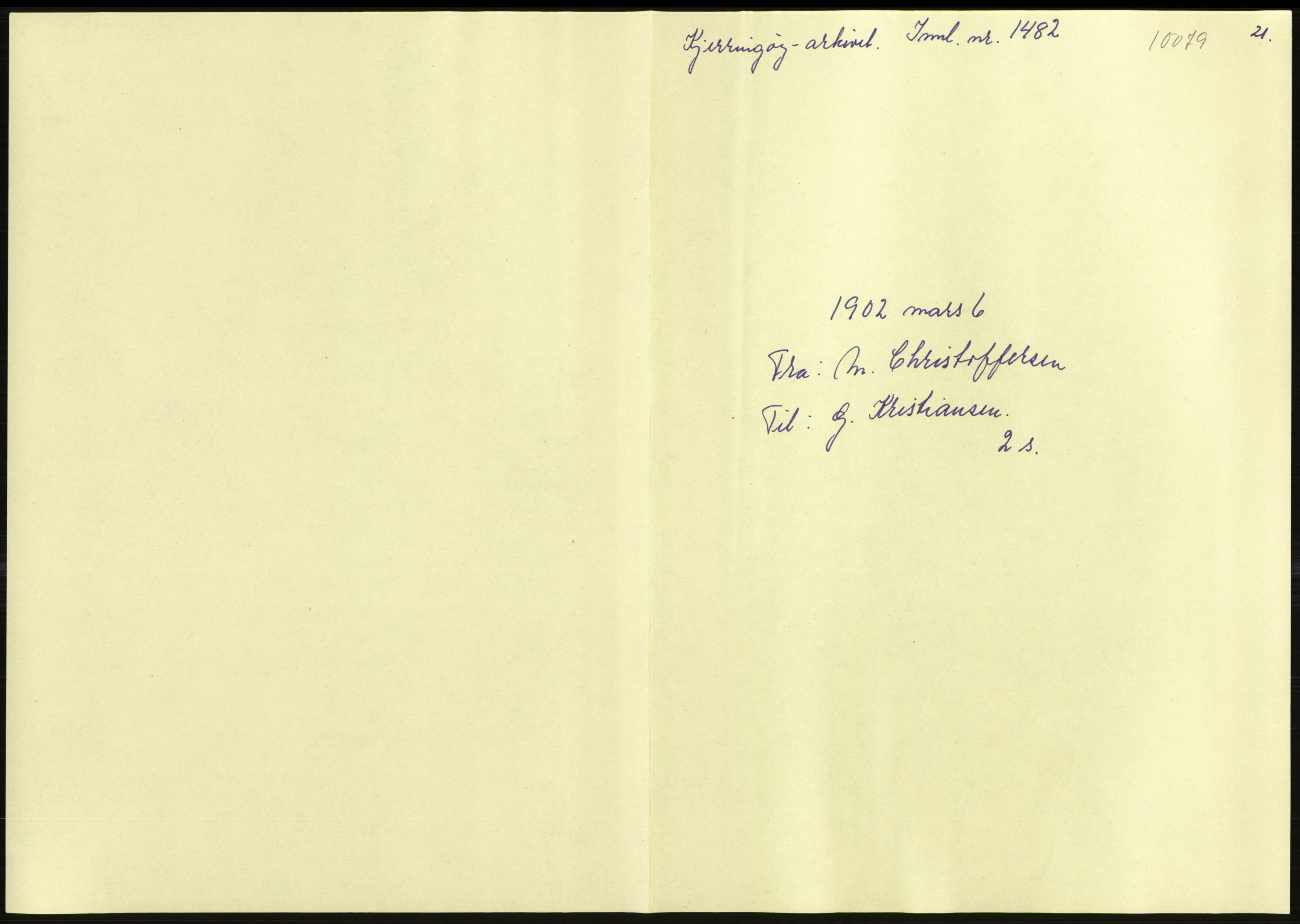 Samlinger til kildeutgivelse, Amerikabrevene, AV/RA-EA-4057/F/L0036: Innlån fra Nordland: Kjerringøyarkivet, 1838-1914, s. 97