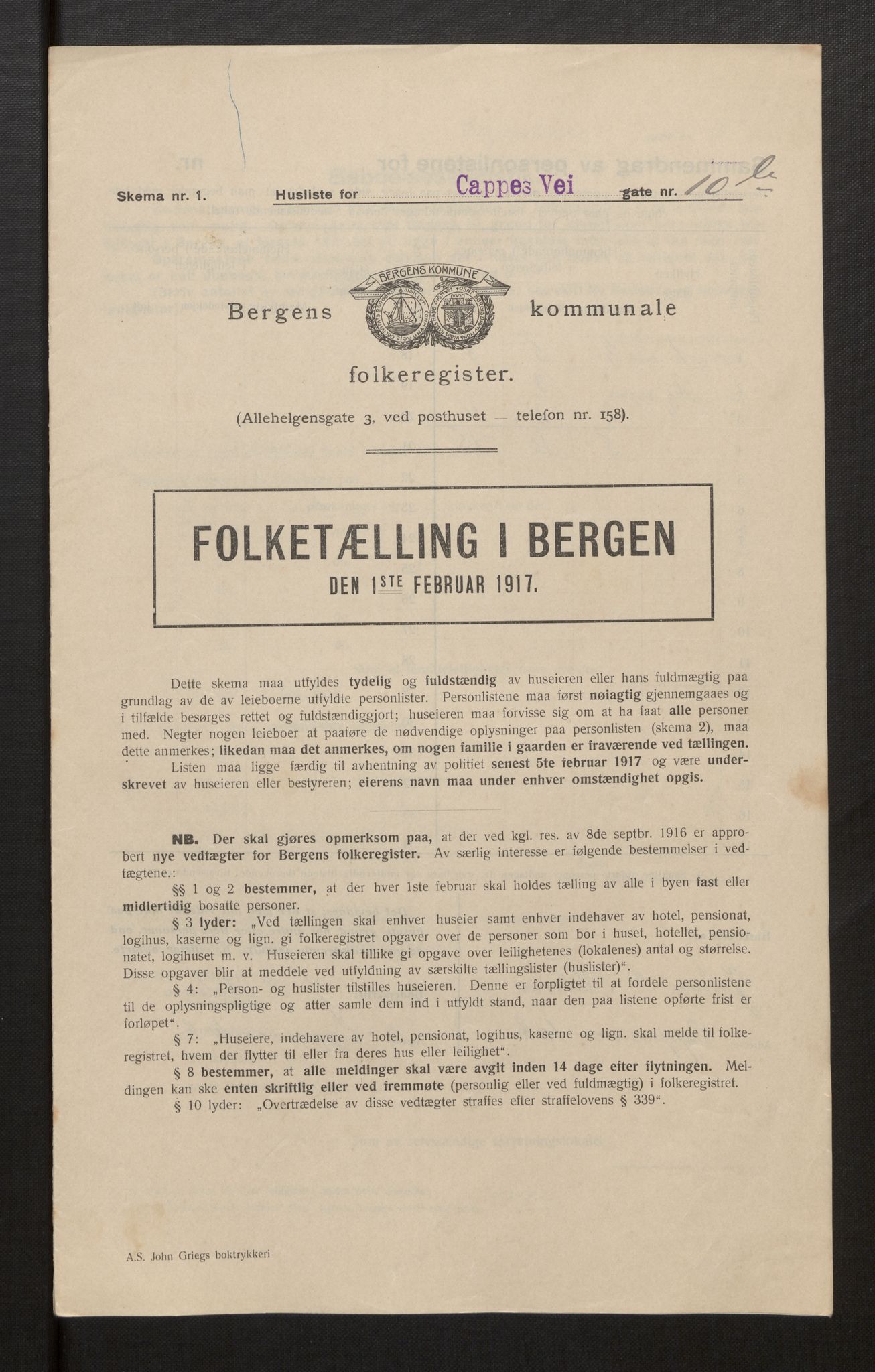 SAB, Kommunal folketelling 1917 for Bergen kjøpstad, 1917, s. 4367