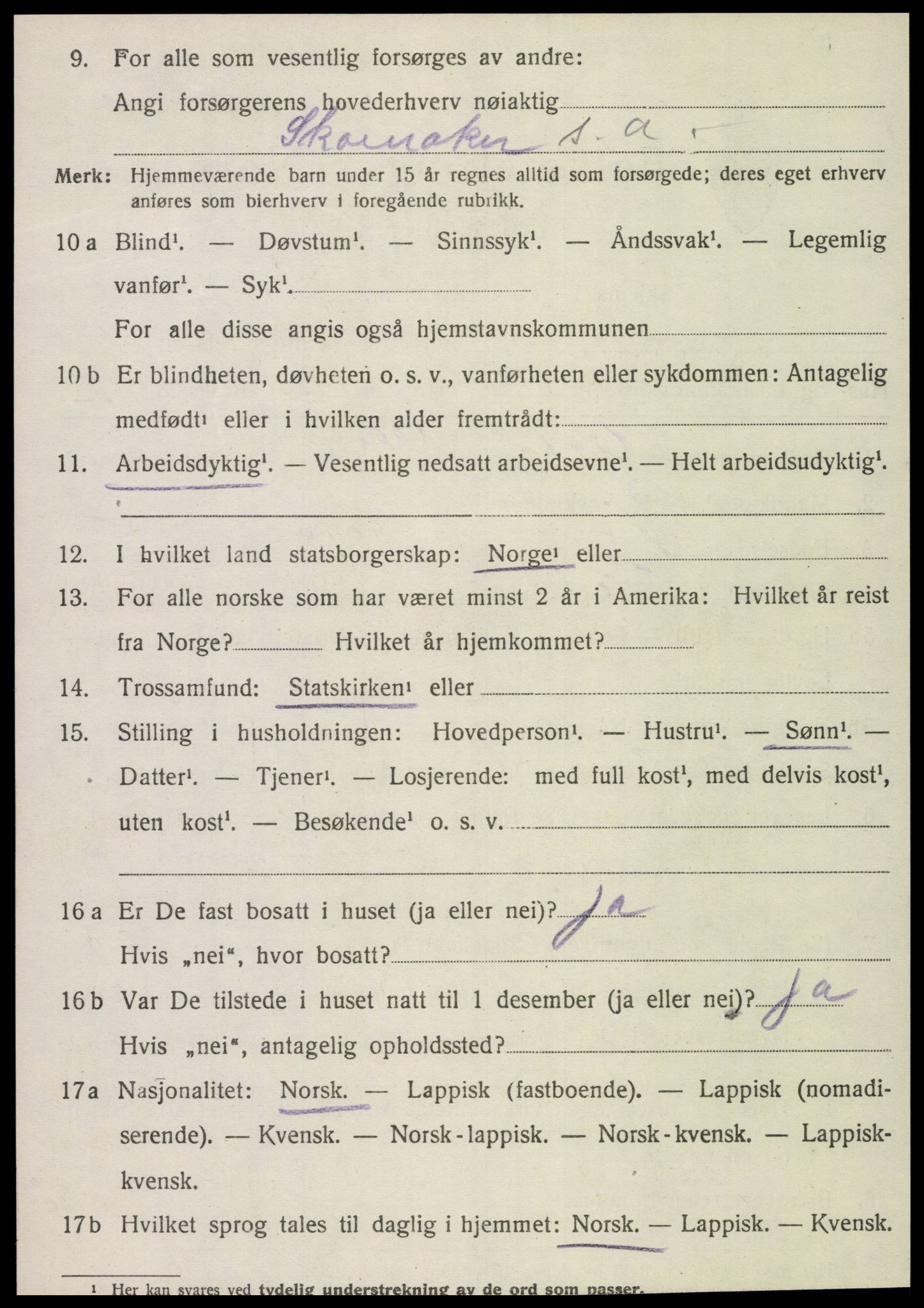 SAT, Folketelling 1920 for 1749 Flatanger herred, 1920, s. 1327