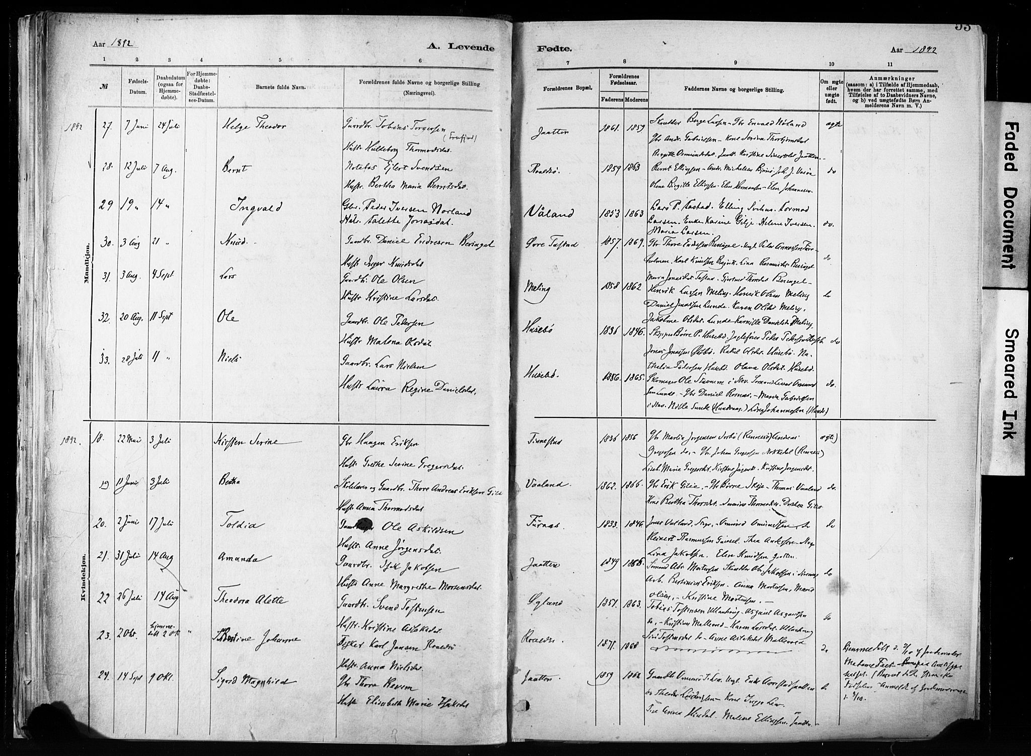 Hetland sokneprestkontor, AV/SAST-A-101826/30/30BA/L0011: Ministerialbok nr. A 11, 1884-1911, s. 53
