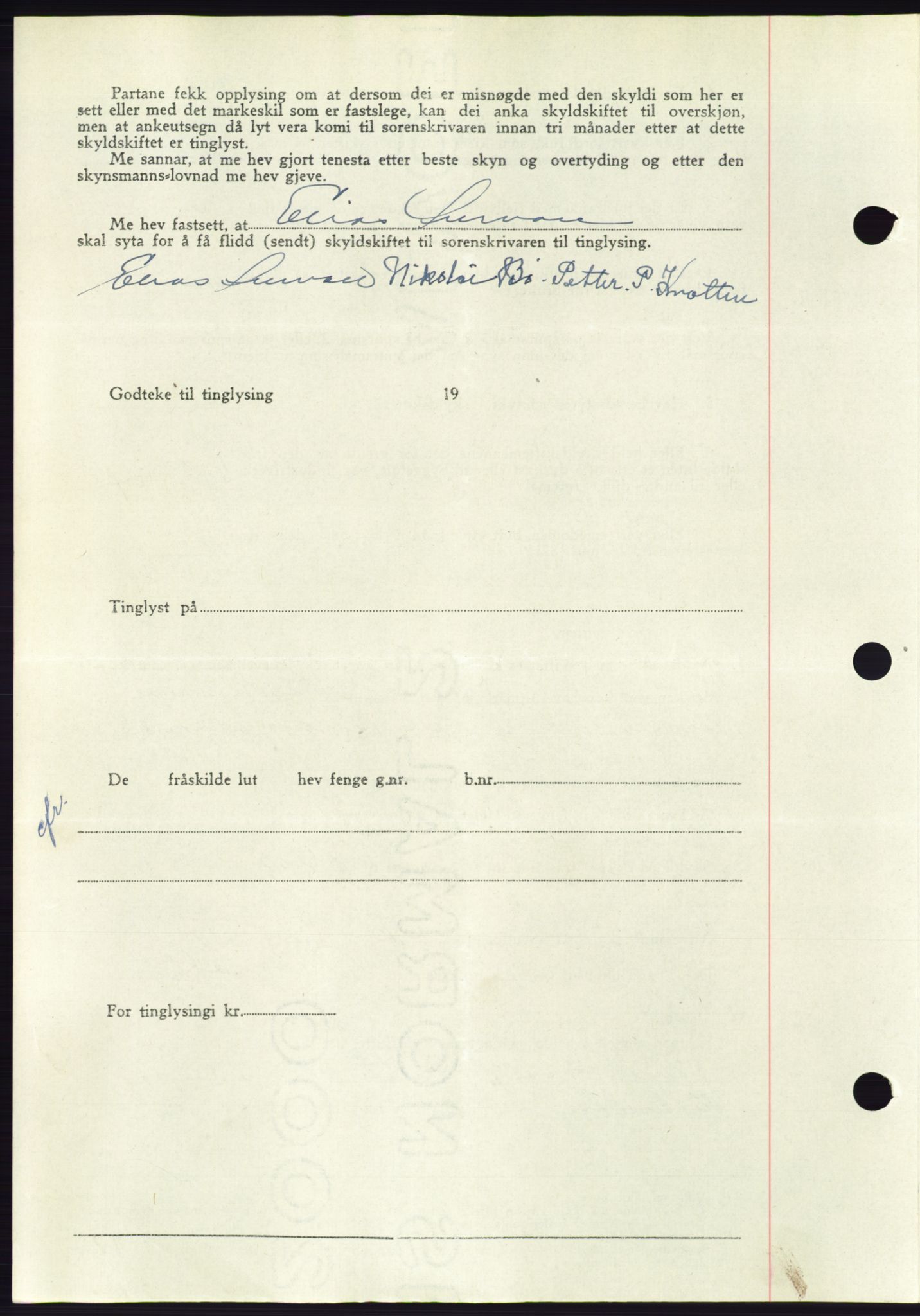 Søre Sunnmøre sorenskriveri, AV/SAT-A-4122/1/2/2C/L0084: Pantebok nr. 10A, 1949-1949, Dagboknr: 749/1949