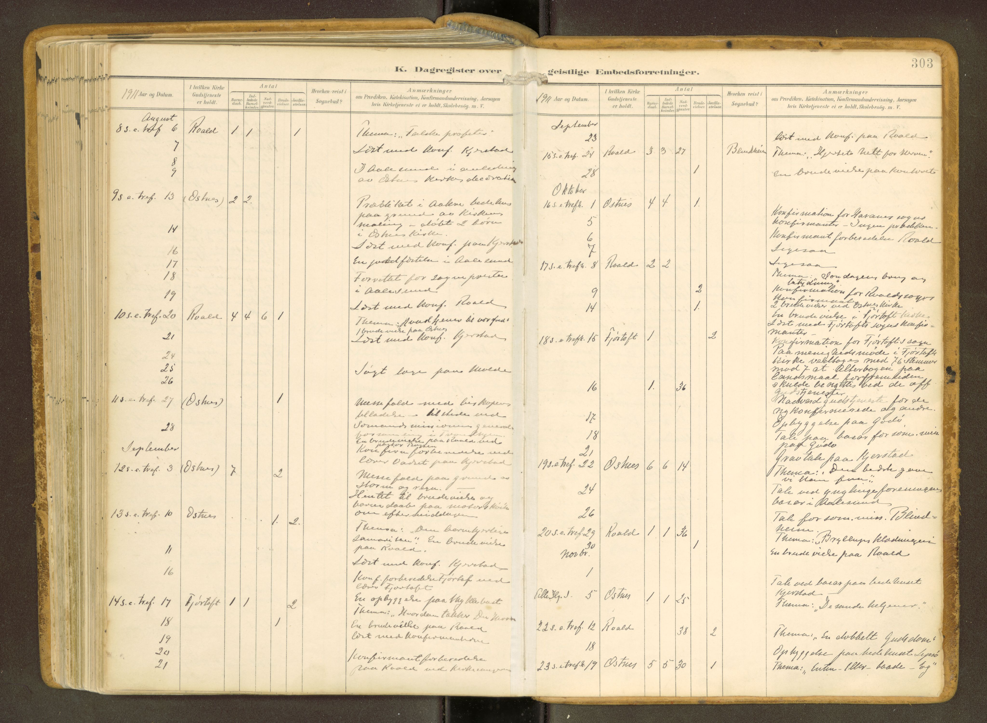 Ministerialprotokoller, klokkerbøker og fødselsregistre - Møre og Romsdal, AV/SAT-A-1454/536/L0517: Ministerialbok nr. 536A--, 1897-1917, s. 303