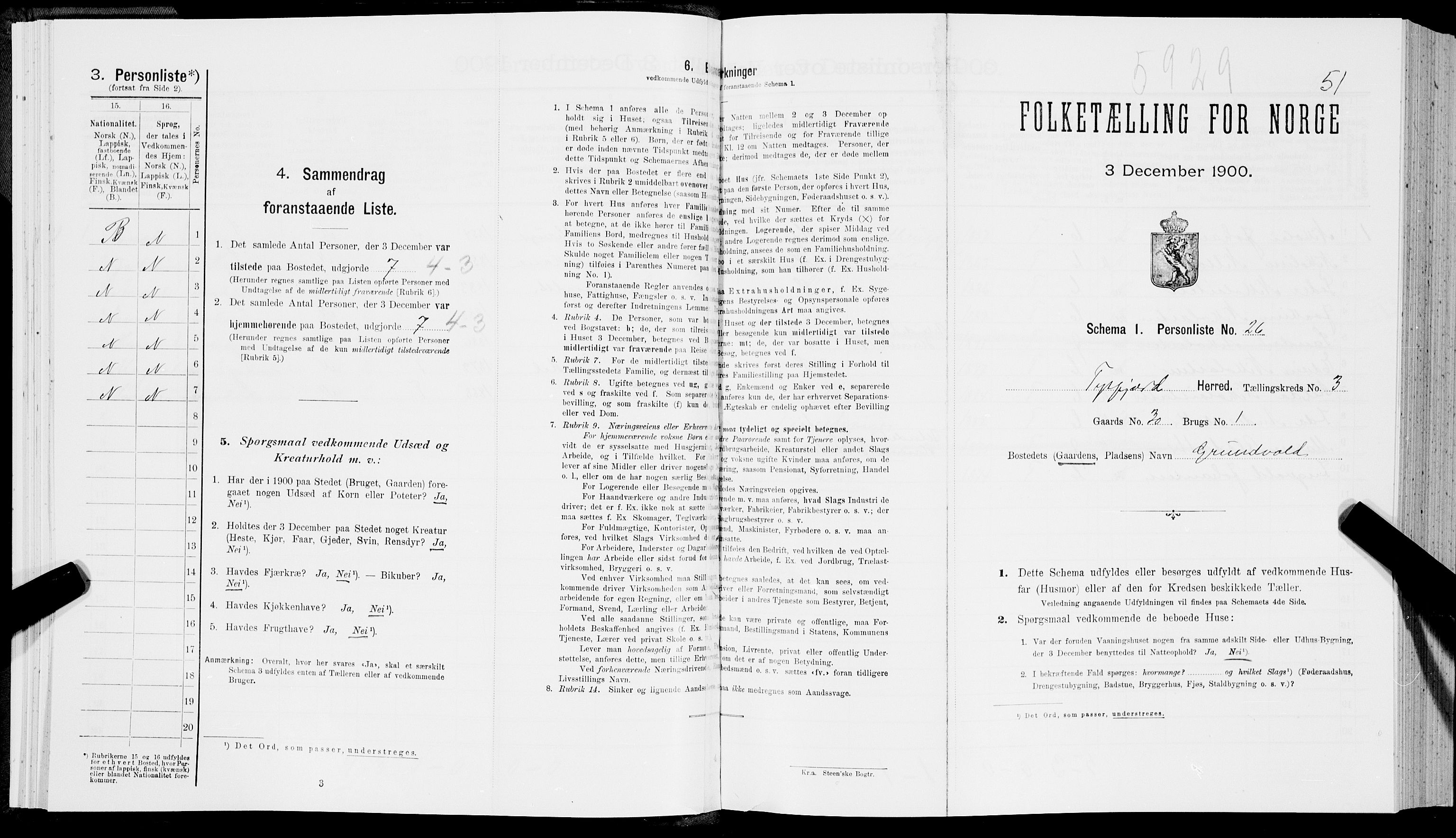 SAT, Folketelling 1900 for 1850 Tysfjord herred, 1900, s. 347