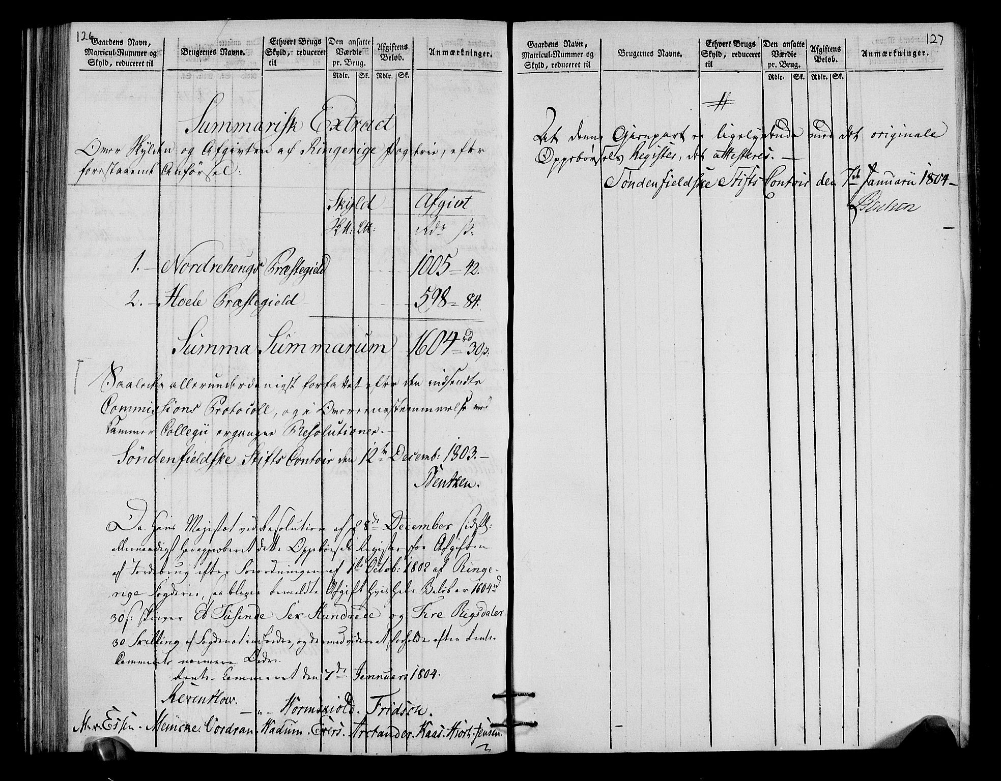 Rentekammeret inntil 1814, Realistisk ordnet avdeling, RA/EA-4070/N/Ne/Nea/L0049: Ringerike og Hallingdal fogderi. Oppebørselsregister for Ringerike, 1803-1804, s. 66