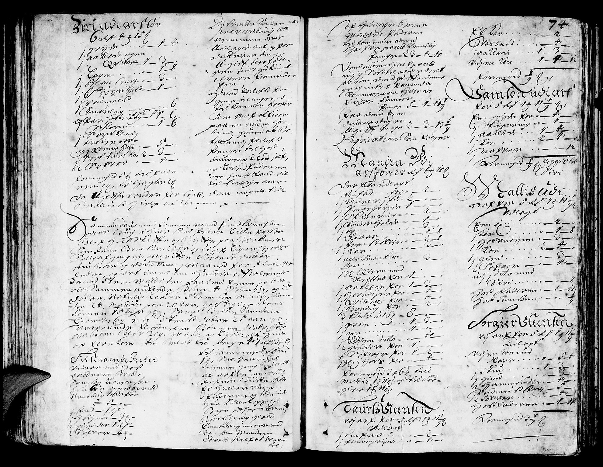 Sunnhordland sorenskrivar, SAB/A-2401/1/H/Ha/Haa/L0002: Skifteprotokollar. Register på kort. Fol 290- ut, 1693-1695, s. 73b-74a
