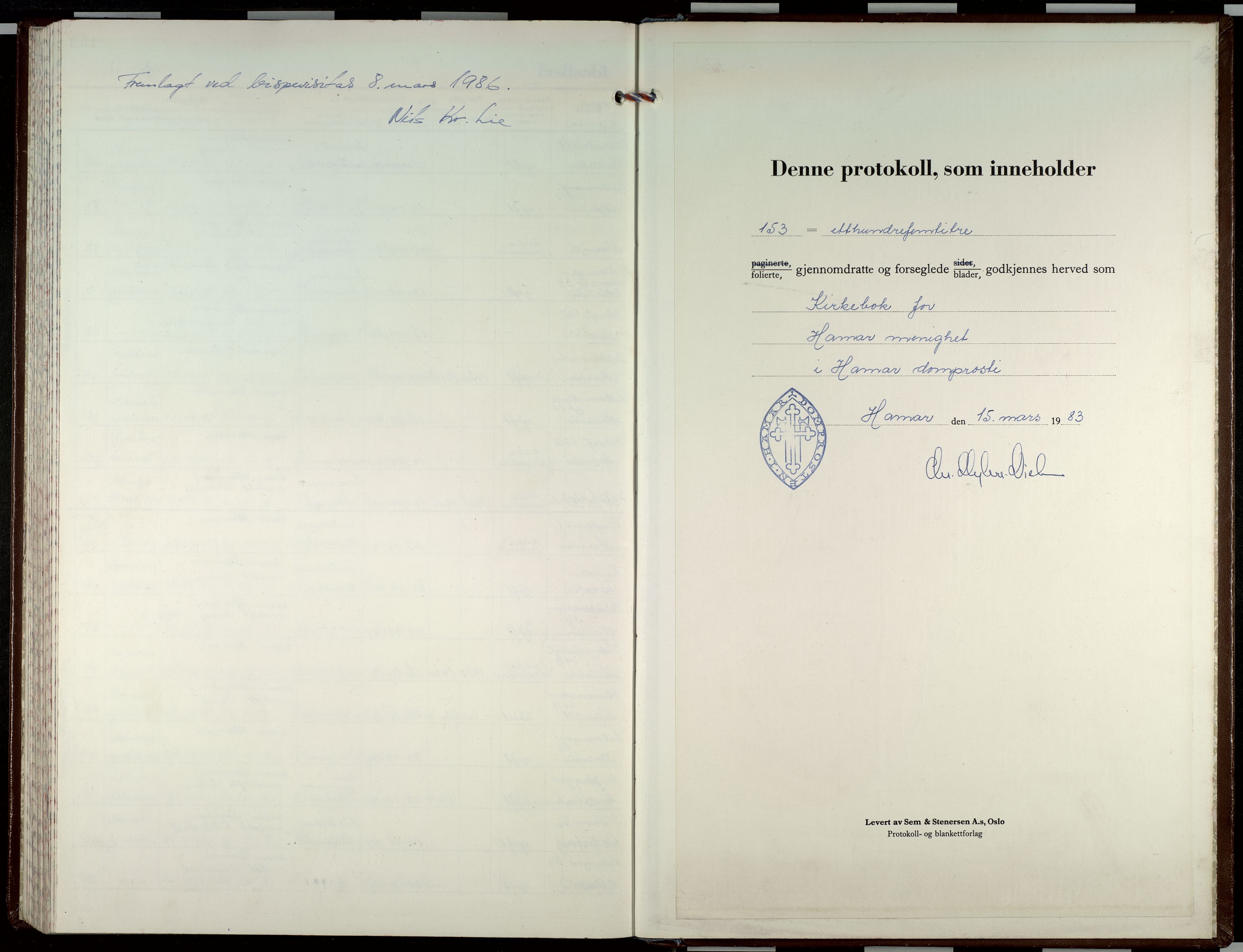 Hamar prestekontor, AV/SAH-DOMPH-002/H/Ha/Haa/L0022: Ministerialbok nr. 22, 1983-1991