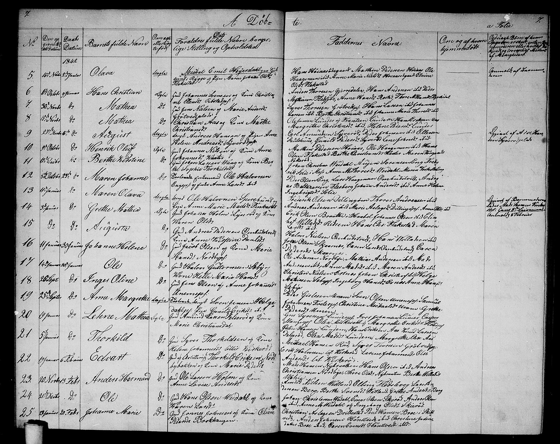 Våler prestekontor Kirkebøker, AV/SAO-A-11083/G/Ga/L0002: Klokkerbok nr. I 2, 1839-1860, s. 7