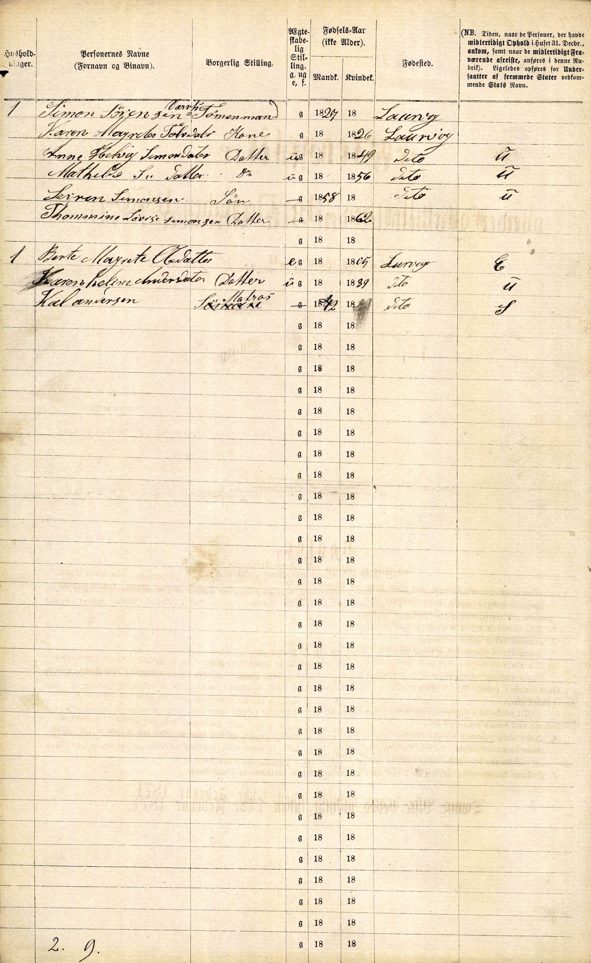 RA, Folketelling 1870 for 0707 Larvik kjøpstad, 1870, s. 630