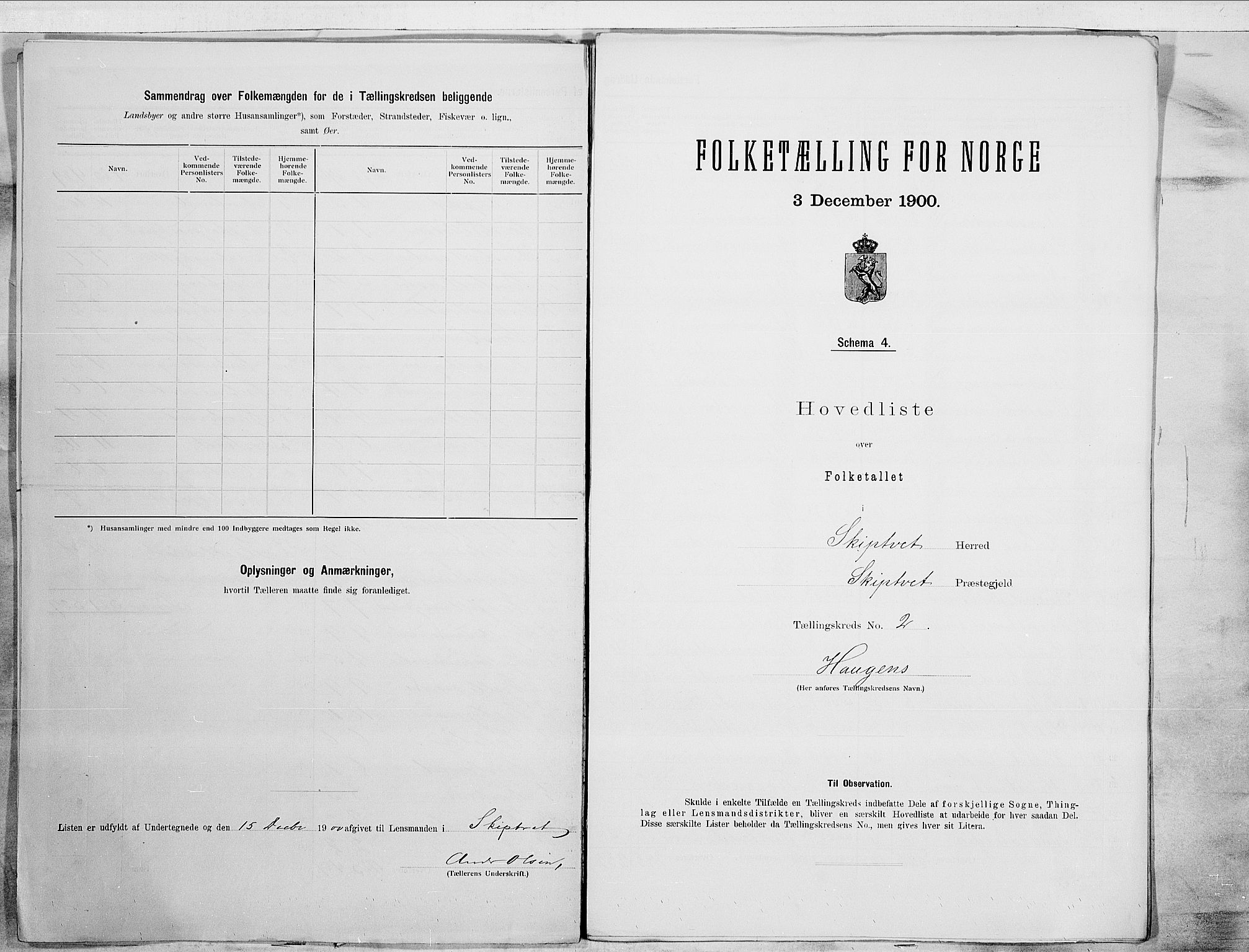 SAO, Folketelling 1900 for 0127 Skiptvet herred, 1900, s. 6