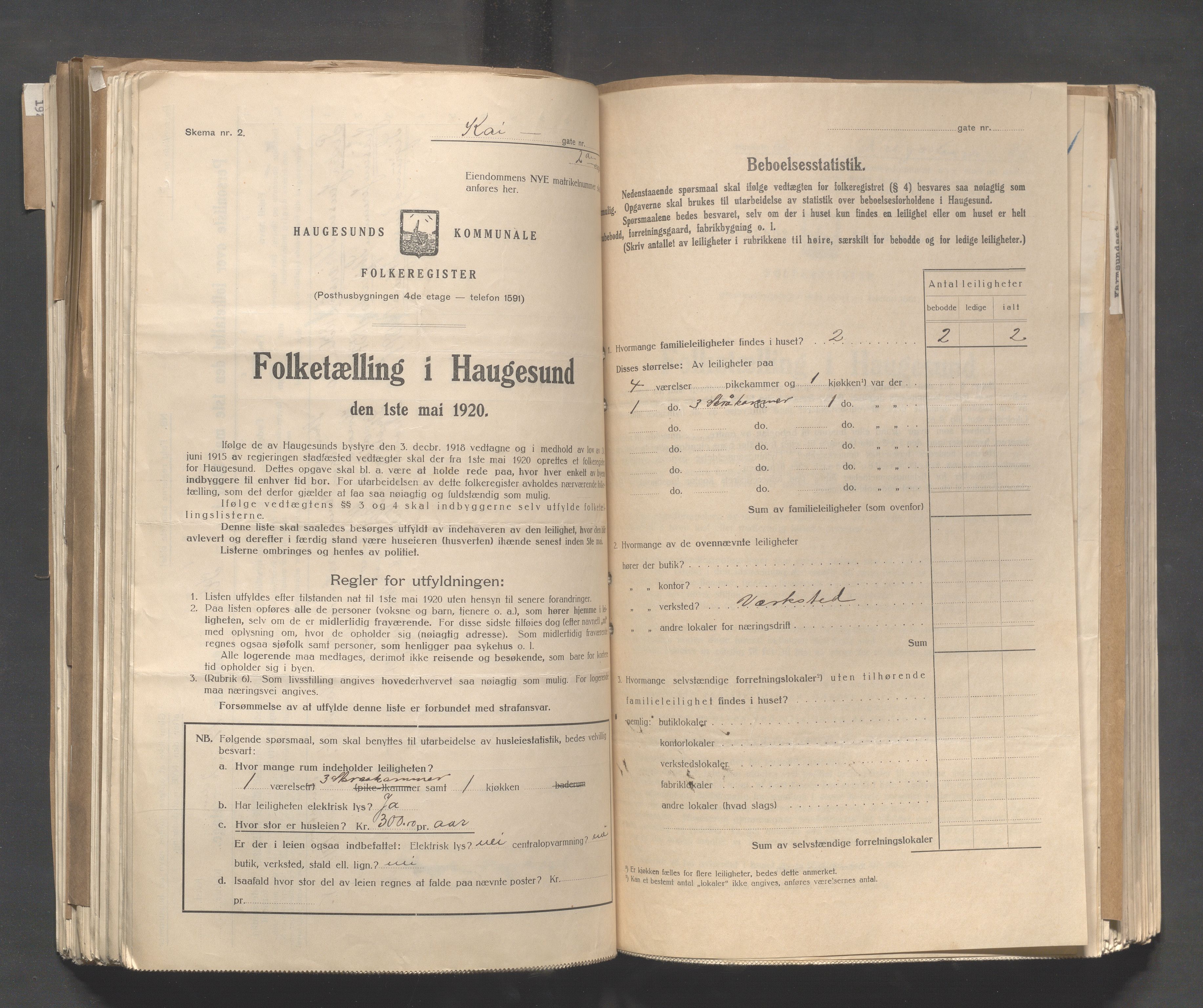 IKAR, Kommunal folketelling 1.5.1920 for Haugesund, 1920, s. 2276