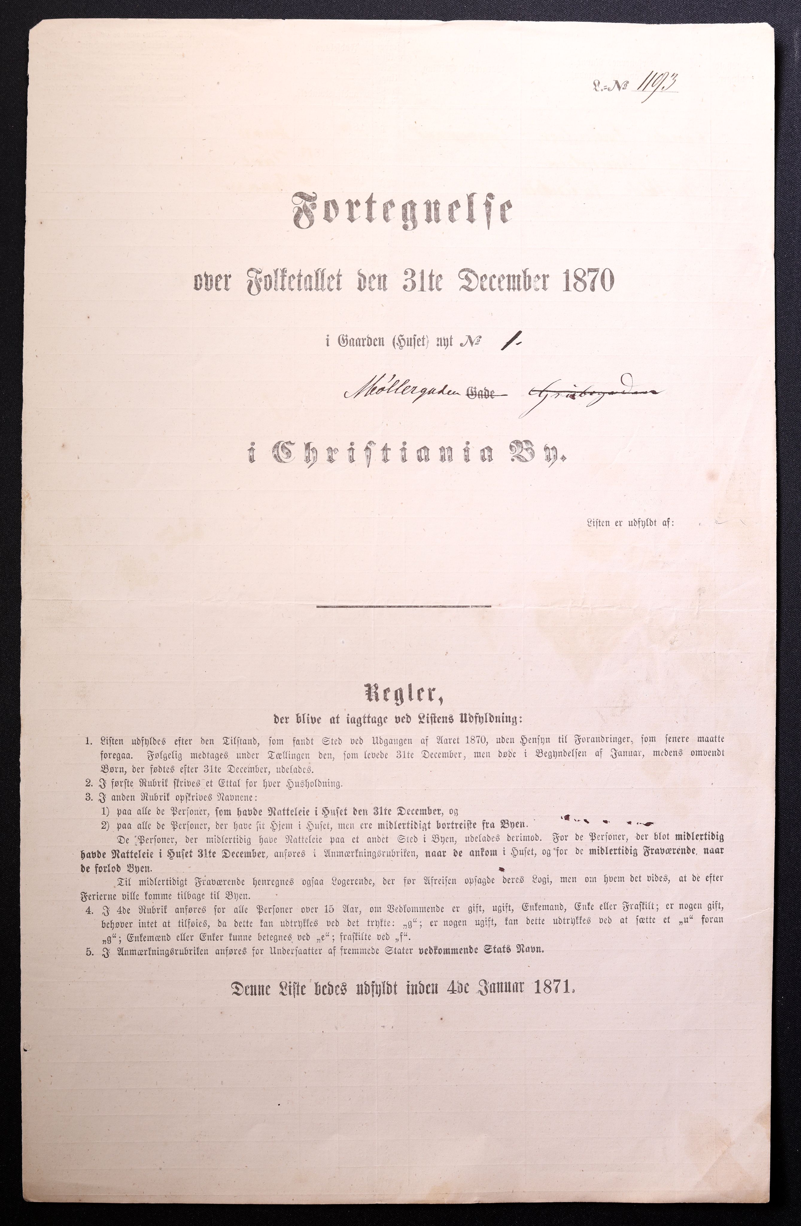 RA, Folketelling 1870 for 0301 Kristiania kjøpstad, 1870, s. 2373