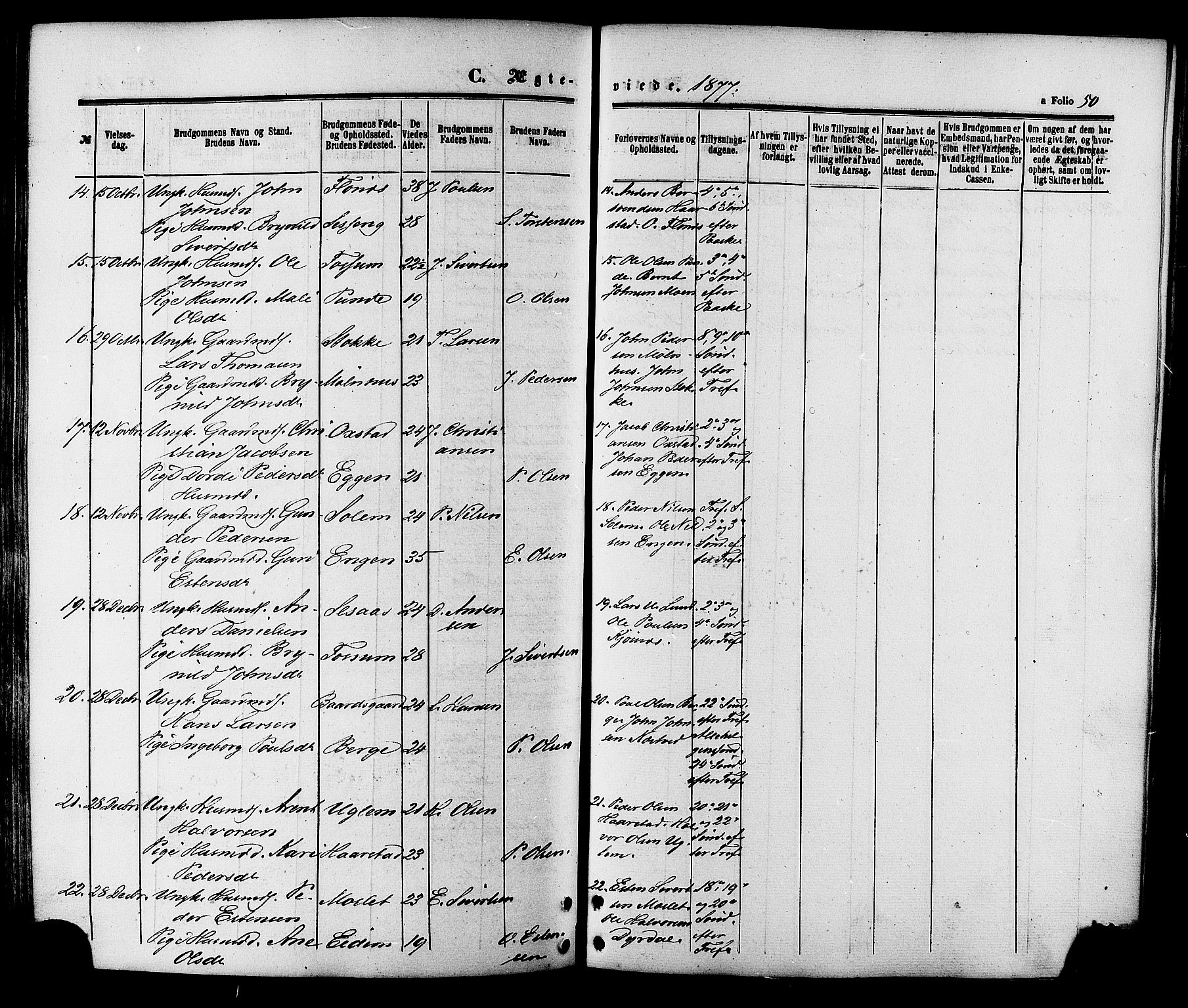 Ministerialprotokoller, klokkerbøker og fødselsregistre - Sør-Trøndelag, SAT/A-1456/695/L1147: Ministerialbok nr. 695A07, 1860-1877, s. 50