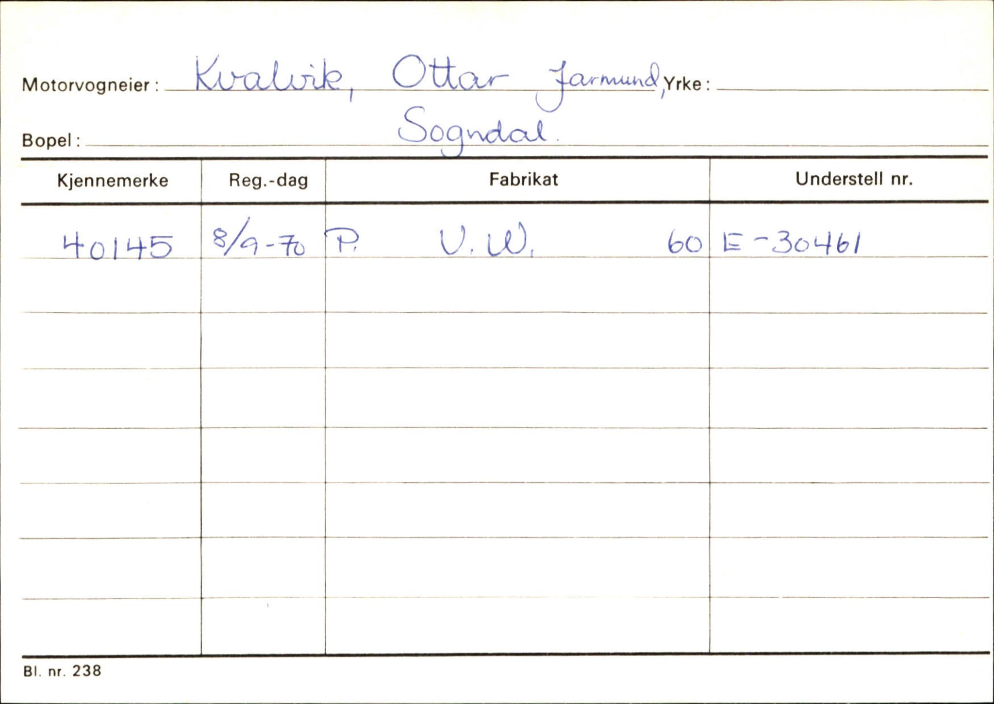 Statens vegvesen, Sogn og Fjordane vegkontor, AV/SAB-A-5301/4/F/L0124: Eigarregister Sogndal A-U, 1945-1975, s. 1300