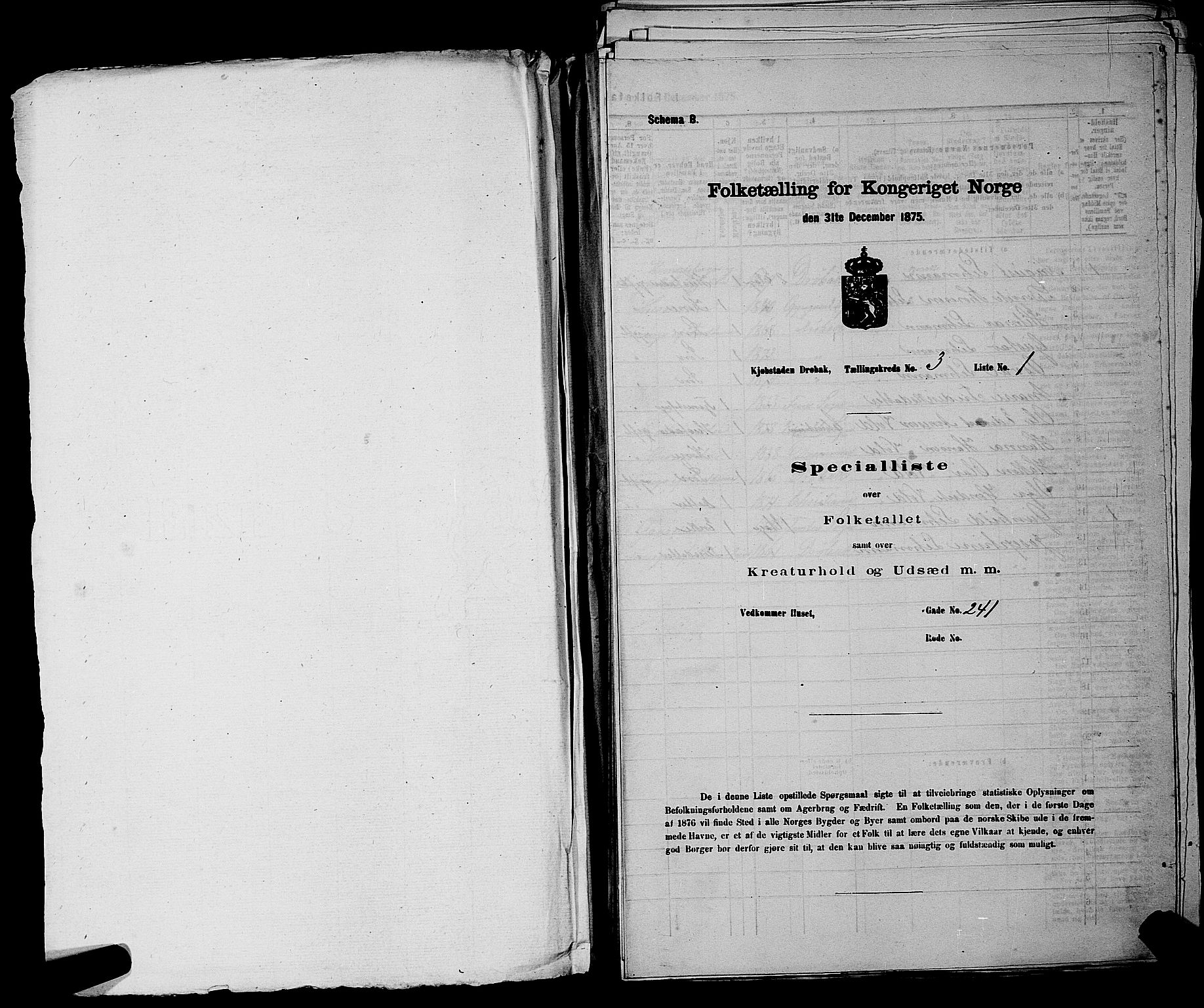 RA, Folketelling 1875 for 0203B Drøbak prestegjeld, Drøbak kjøpstad, 1875, s. 213