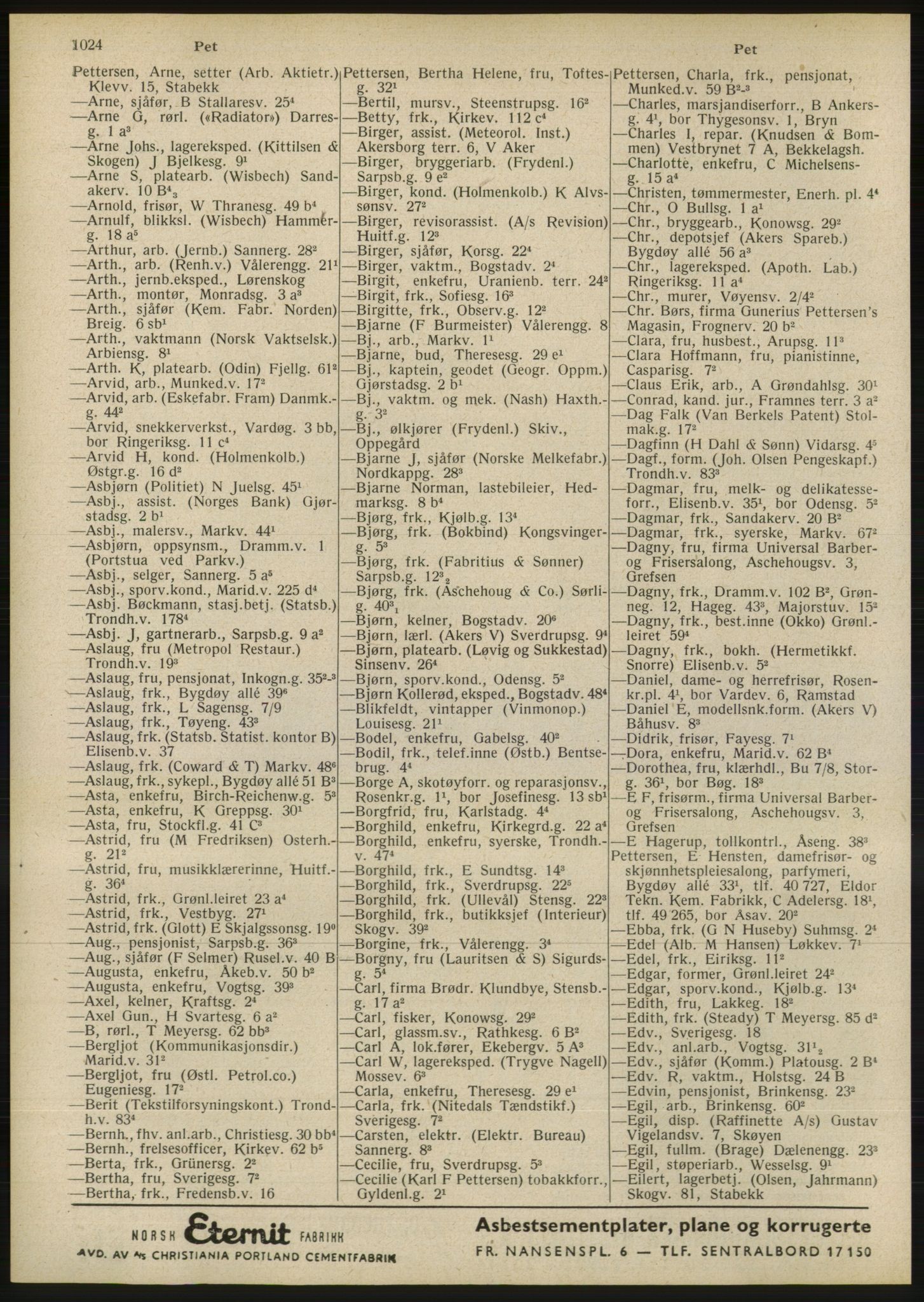 Kristiania/Oslo adressebok, PUBL/-, 1946, s. 1024