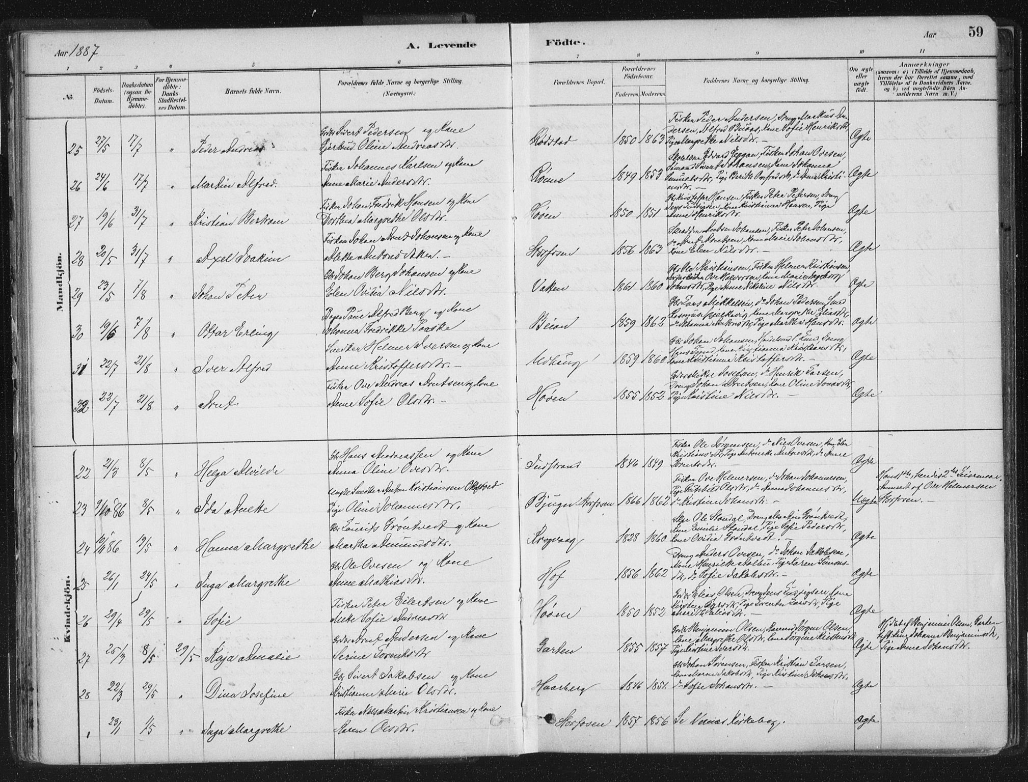 Ministerialprotokoller, klokkerbøker og fødselsregistre - Sør-Trøndelag, SAT/A-1456/659/L0739: Ministerialbok nr. 659A09, 1879-1893, s. 59