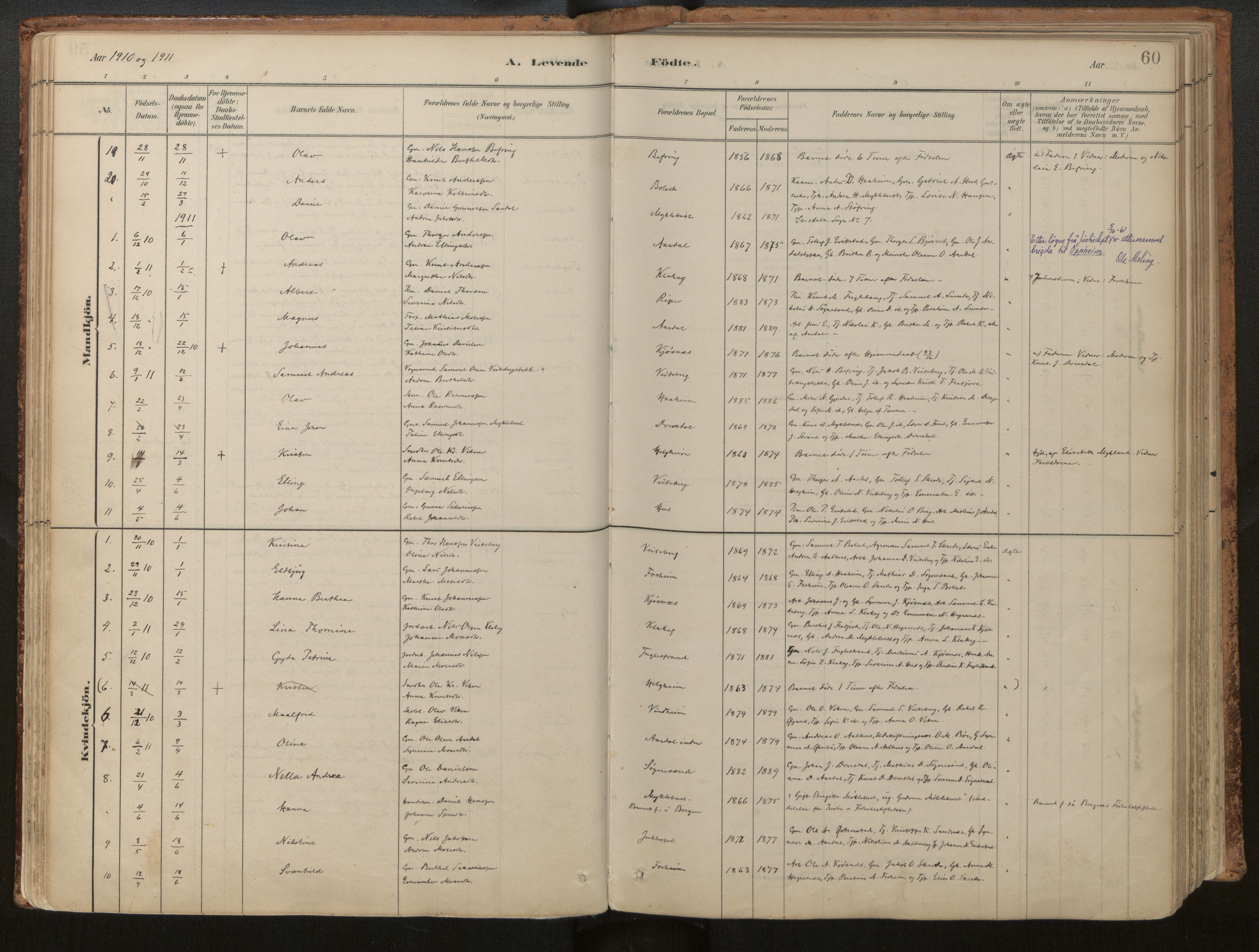 Jølster sokneprestembete, AV/SAB-A-80701/H/Haa/Haac/L0001: Ministerialbok nr. C 1, 1882-1928, s. 60