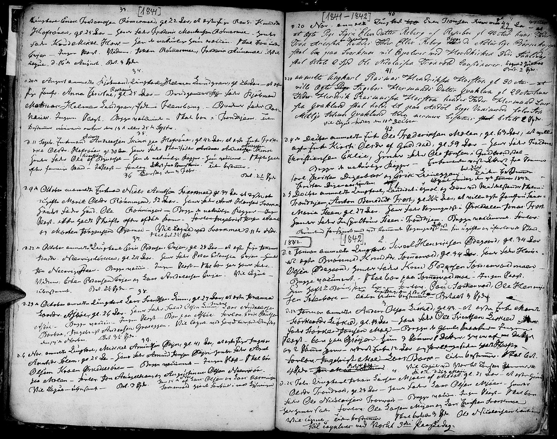 Ministerialprotokoller, klokkerbøker og fødselsregistre - Sør-Trøndelag, SAT/A-1456/668/L0808: Ministerialbok nr. 668A08, 1837-1845