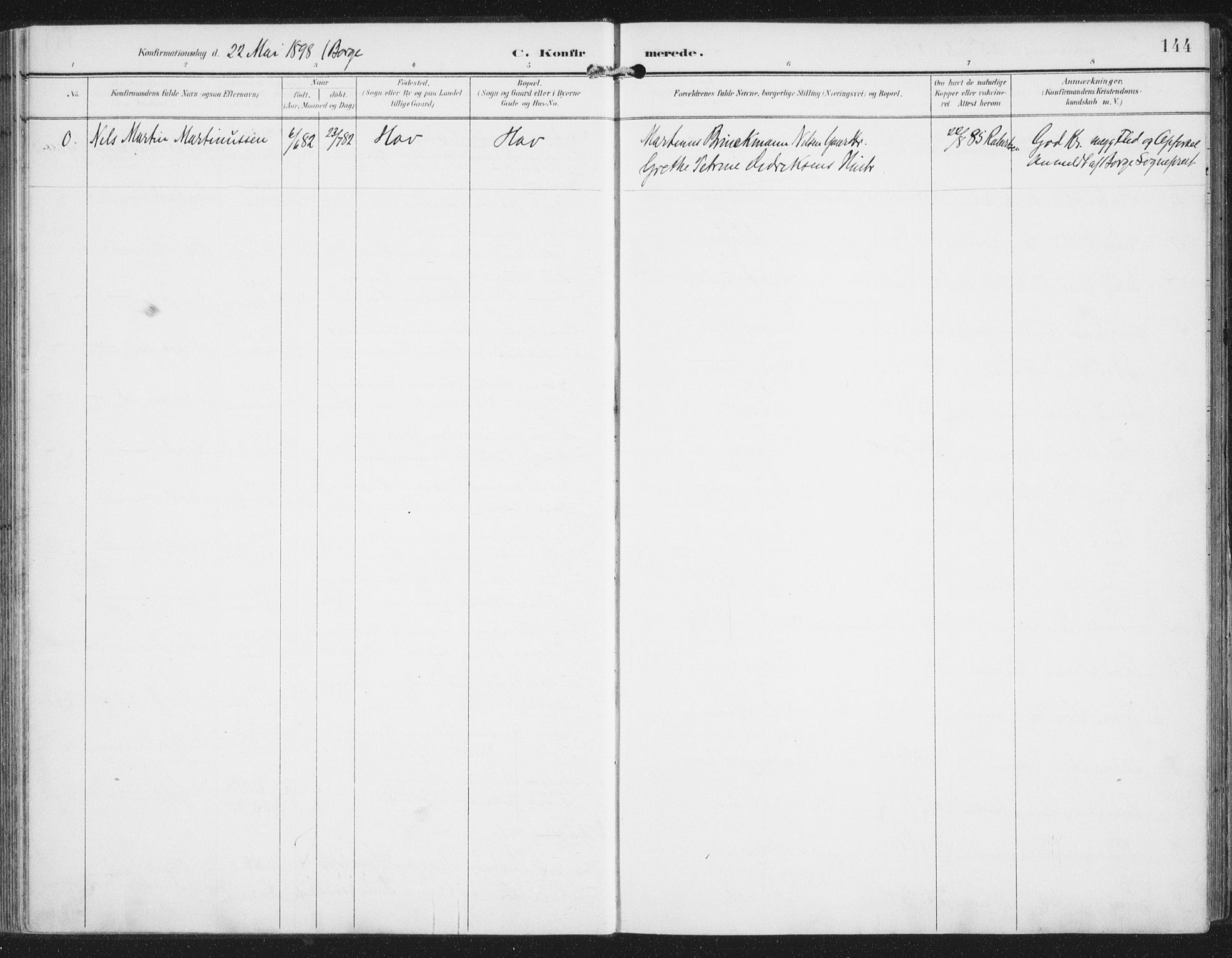 Ministerialprotokoller, klokkerbøker og fødselsregistre - Nordland, SAT/A-1459/876/L1098: Ministerialbok nr. 876A04, 1896-1915, s. 144