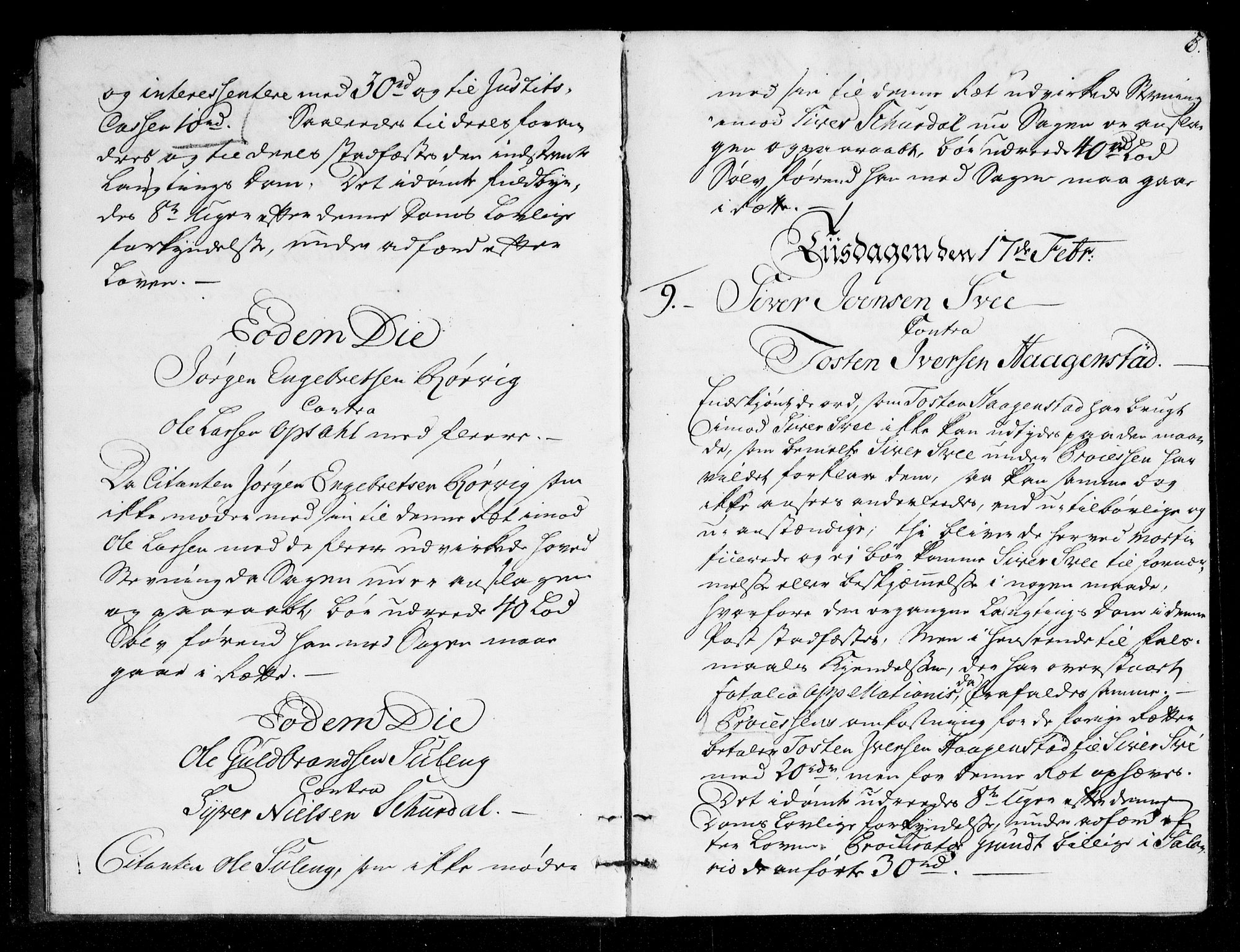 Overhoffretten 1667-1797, AV/RA-EA-2884/Aa/L0092: Avsiktsprotokoll, 1761, s. 4b-5a