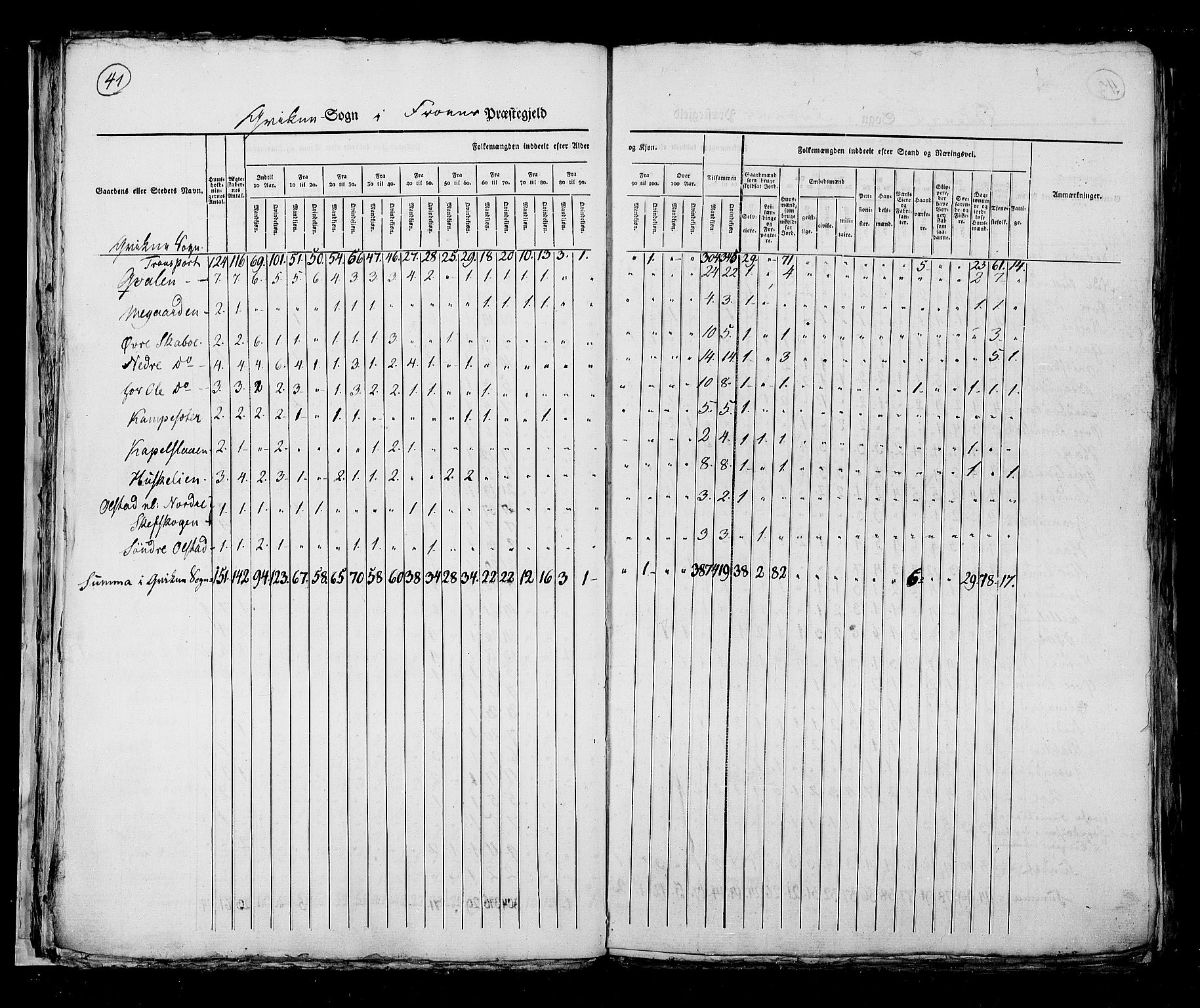 RA, Folketellingen 1825, bind 6: Kristians amt, 1825, s. 41