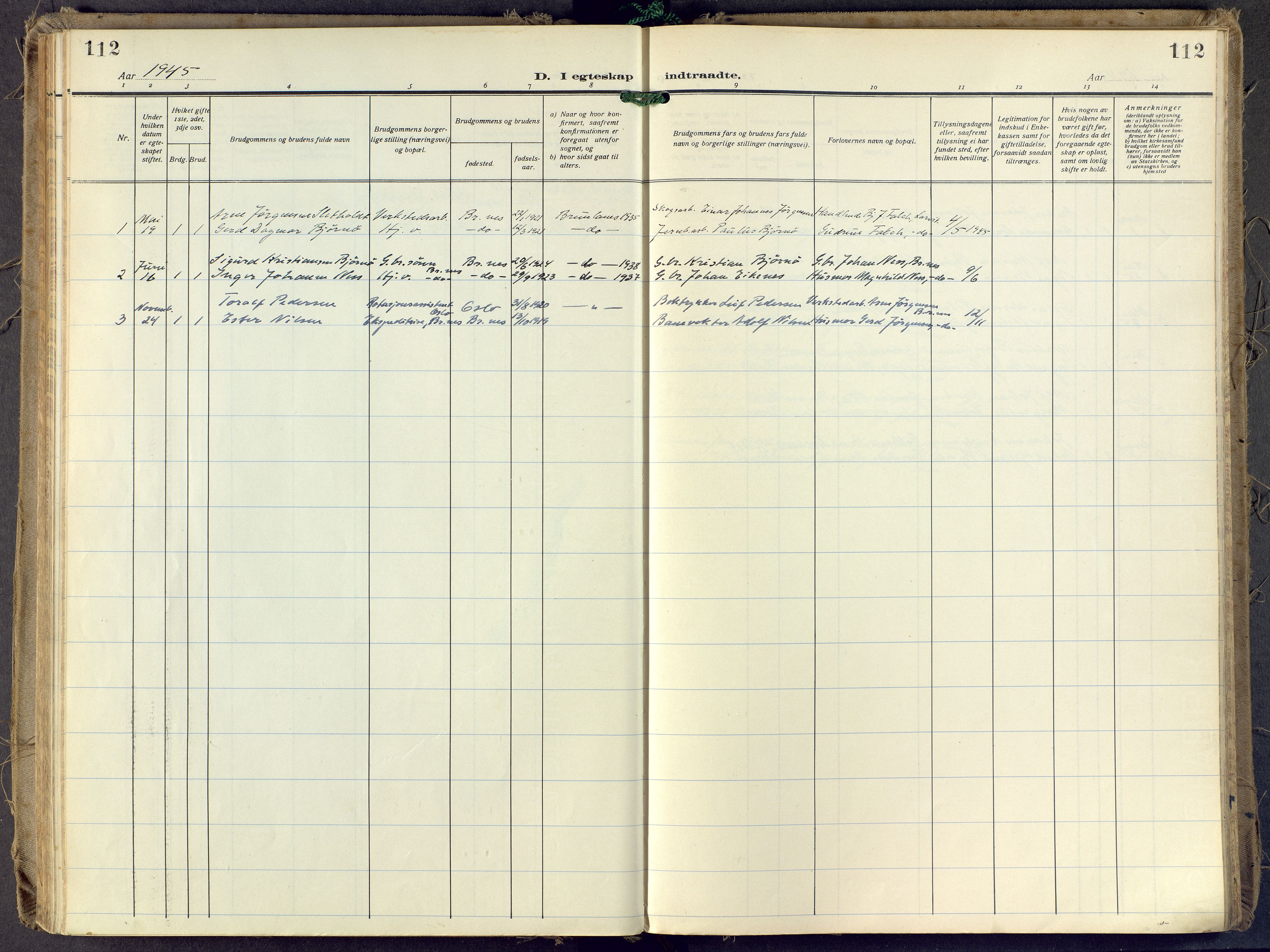 Brunlanes kirkebøker, AV/SAKO-A-342/F/Fd/L0002: Ministerialbok nr. IV 2, 1918-1958, s. 112