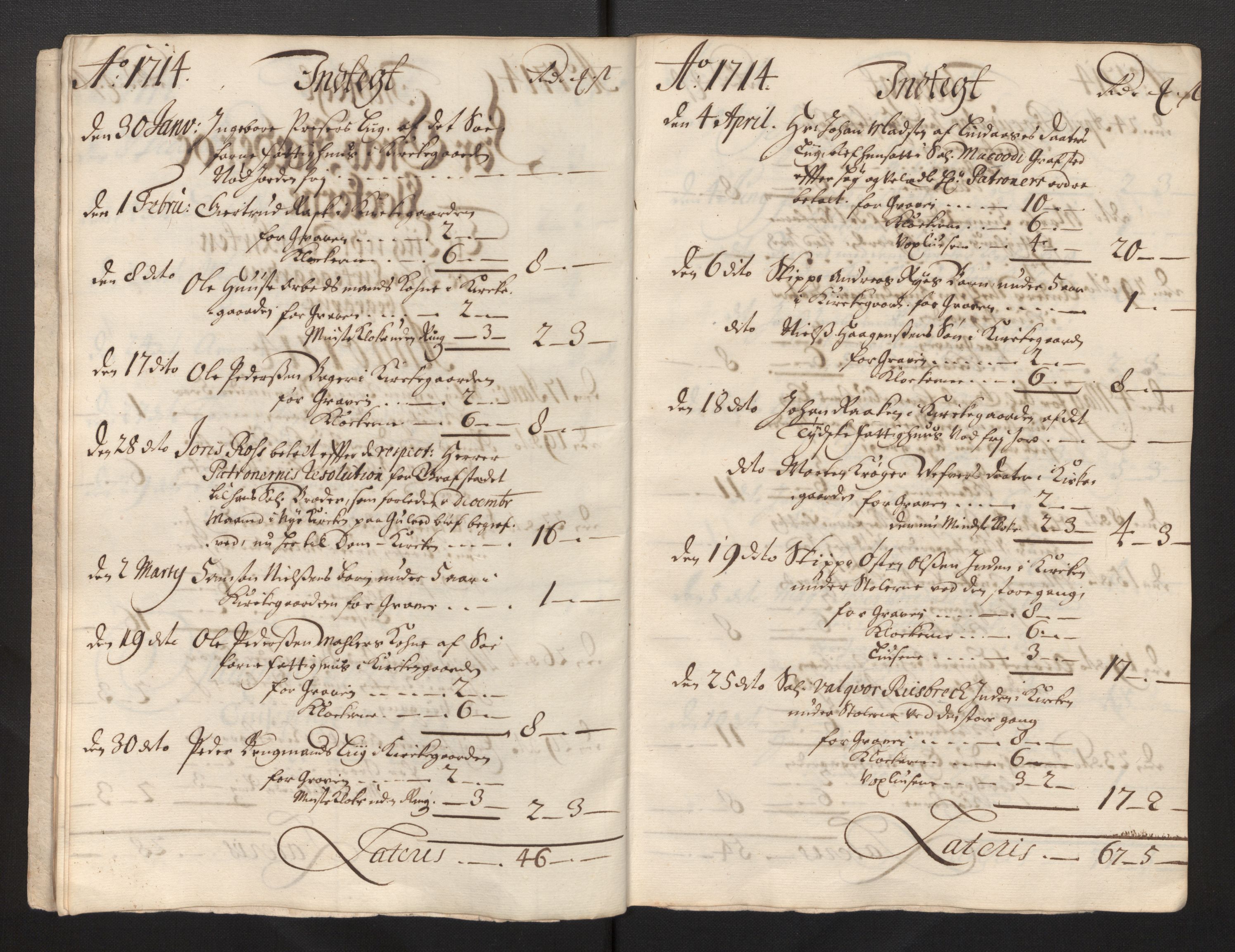 Stiftamtmannen i Bergen, AV/SAB-A-100006/F/Fb/Fbb/0001 / Lnr. 1737 - Domkirken: Rekneskapar, 1706-1721