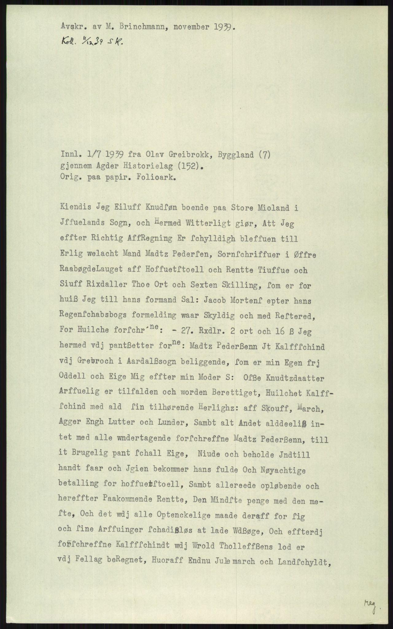 Samlinger til kildeutgivelse, Diplomavskriftsamlingen, AV/RA-EA-4053/H/Ha, s. 2411