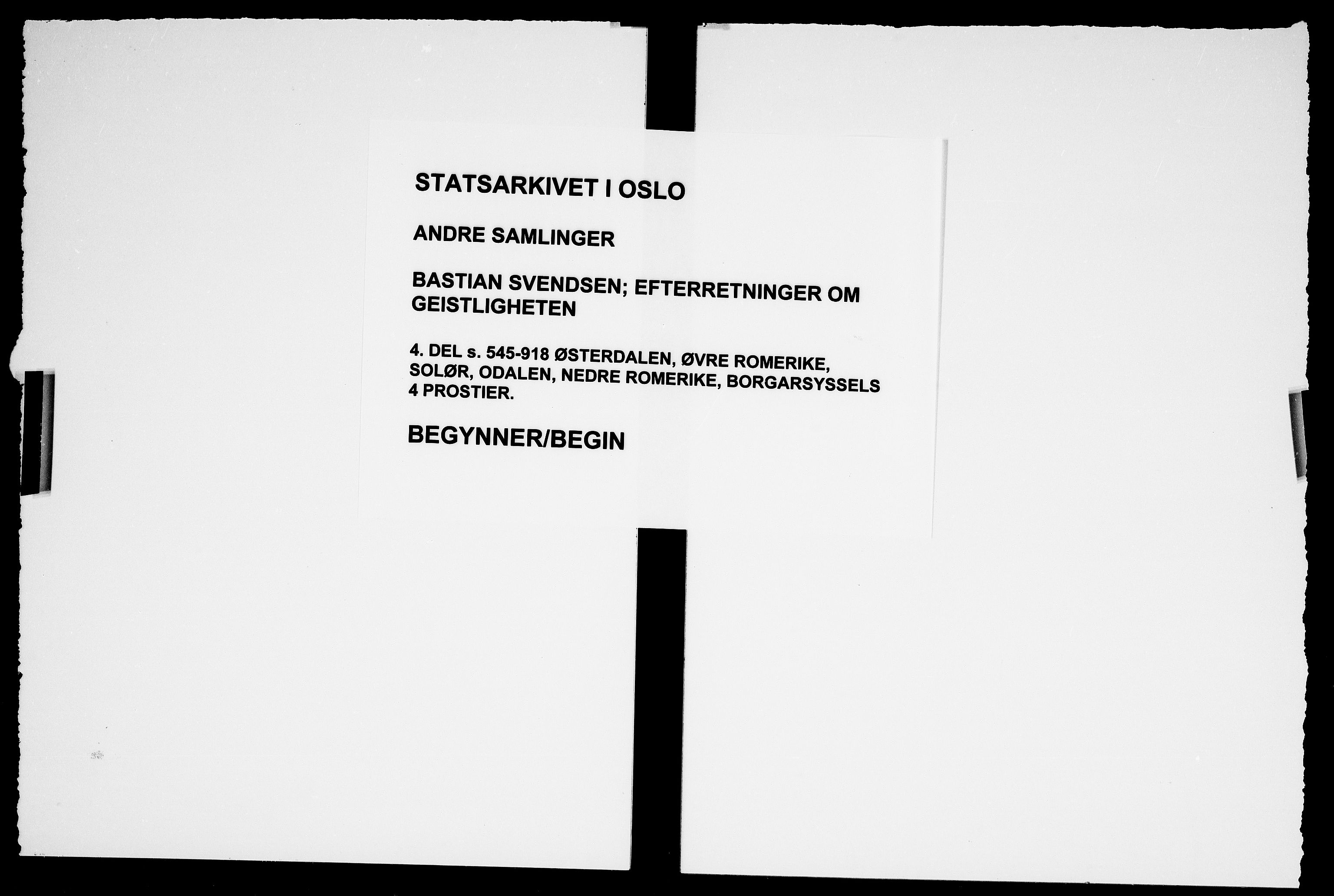 Svendsen, Bastian - etterretninger om geistligheten i Akershus stift, AV/SAO-PAO-0181/D/L0006: Etterretninger del 5